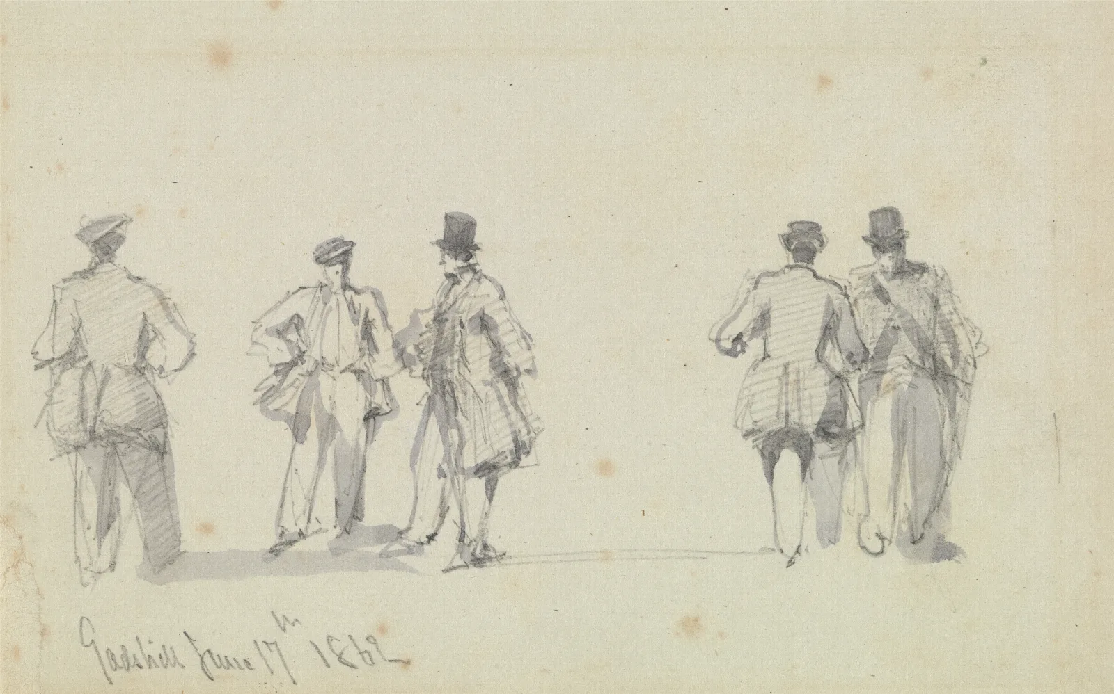 Group Of Figures Gadshill Wall Art by David Roberts - Canvas Print