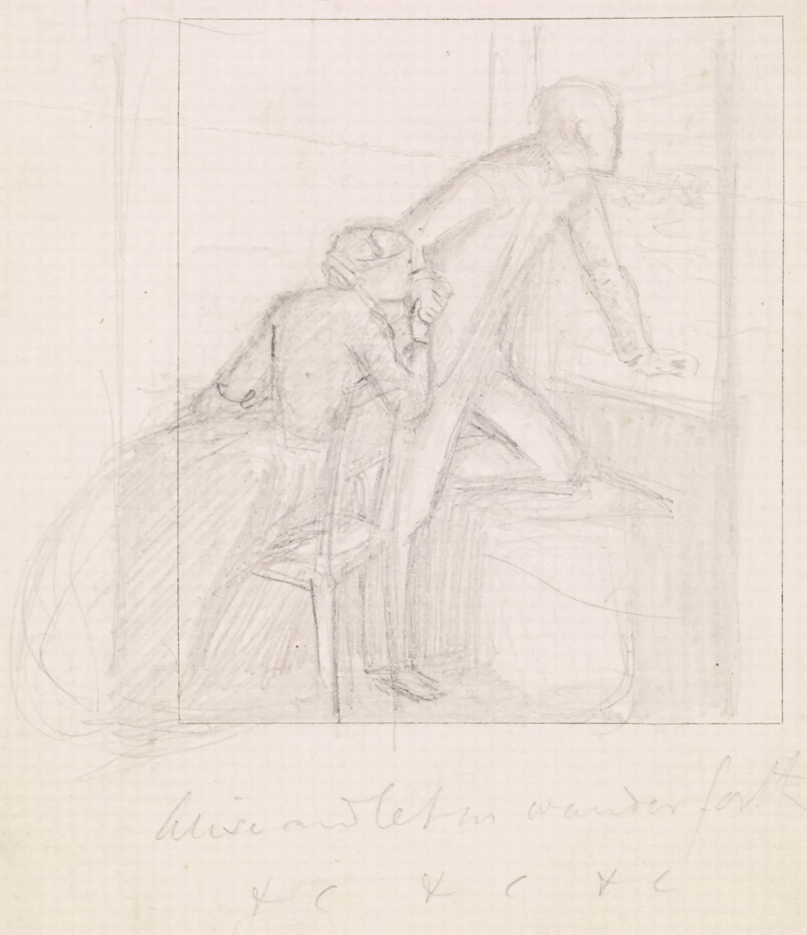 Tennysons The Millers Daughter Study For Husband And Wife In Arise And Let Us Wander Forth Wall Art by Sir John Everett Millais - Canvas Print