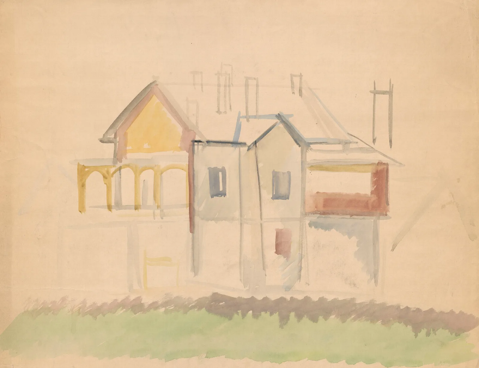 Sketch Of Buildings Wall Art by Zygmunt Waliszewski - Canvas Print