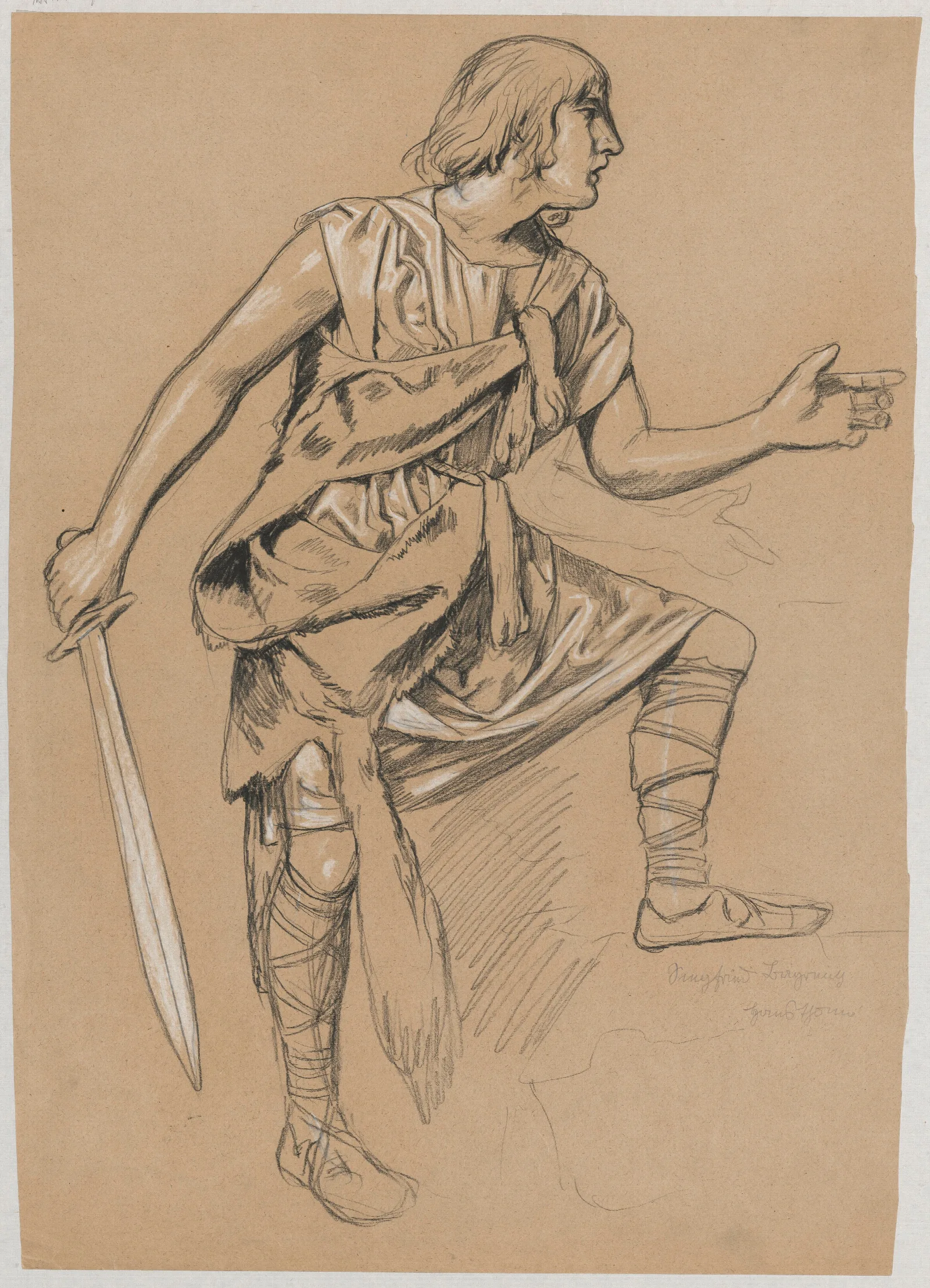 Design For Siegfireds Costume Wall Art by Hans Thoma - Canvas Print