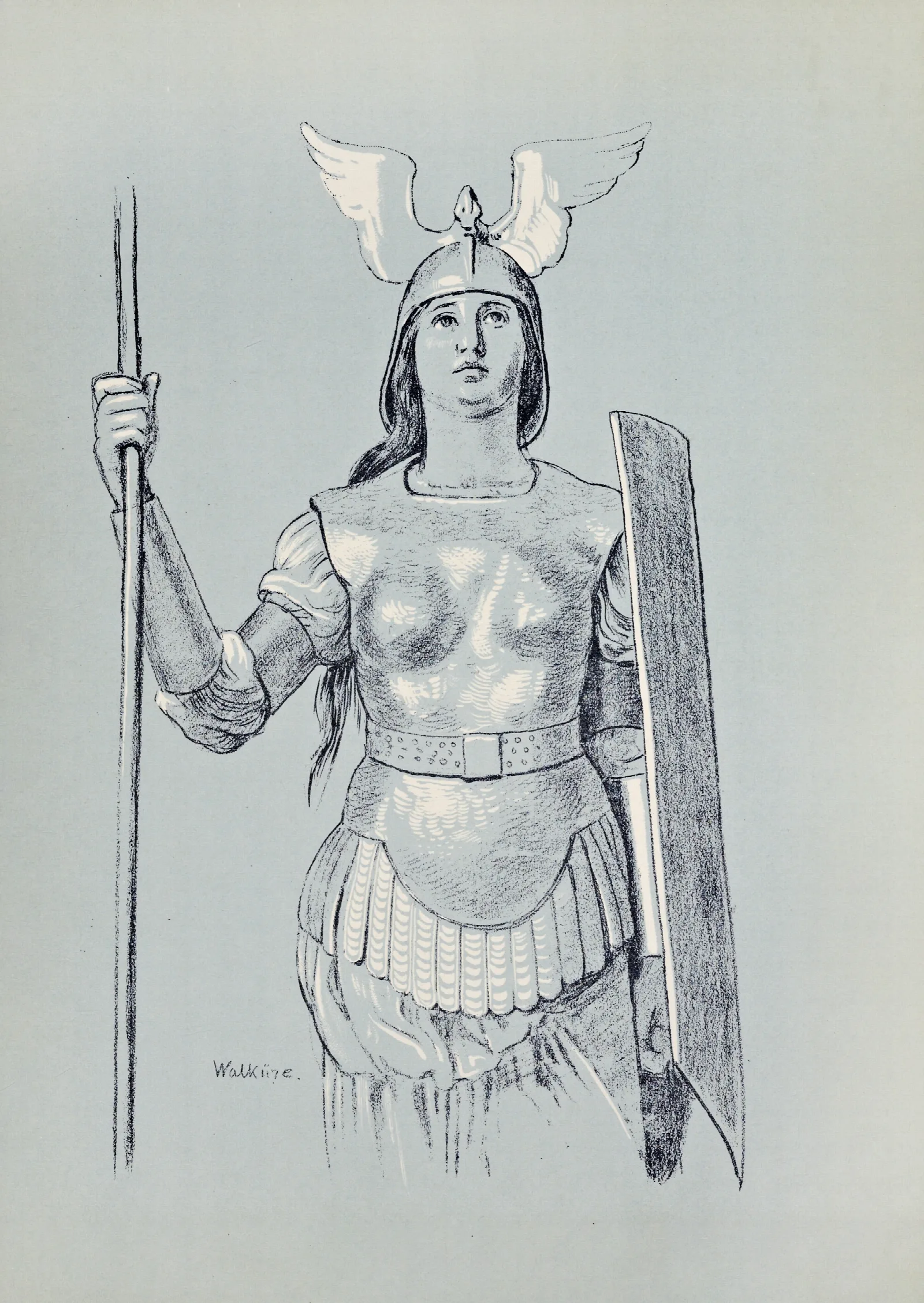 Brunnhilde Halbe Figur Wall Art by Hans Thoma - Canvas Print