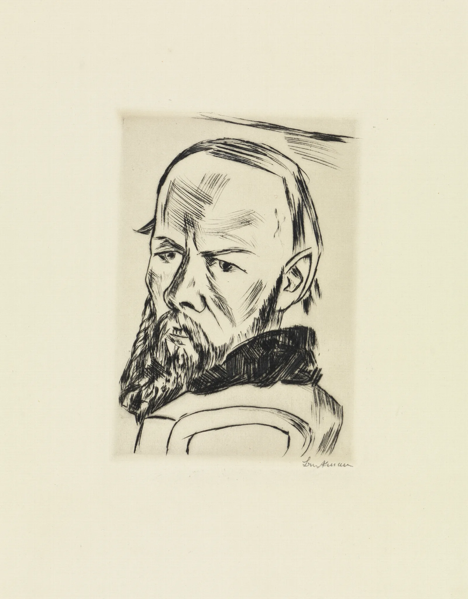 Bildnis Dostojewskis Wall Art by Max Beckmann - Canvas Print