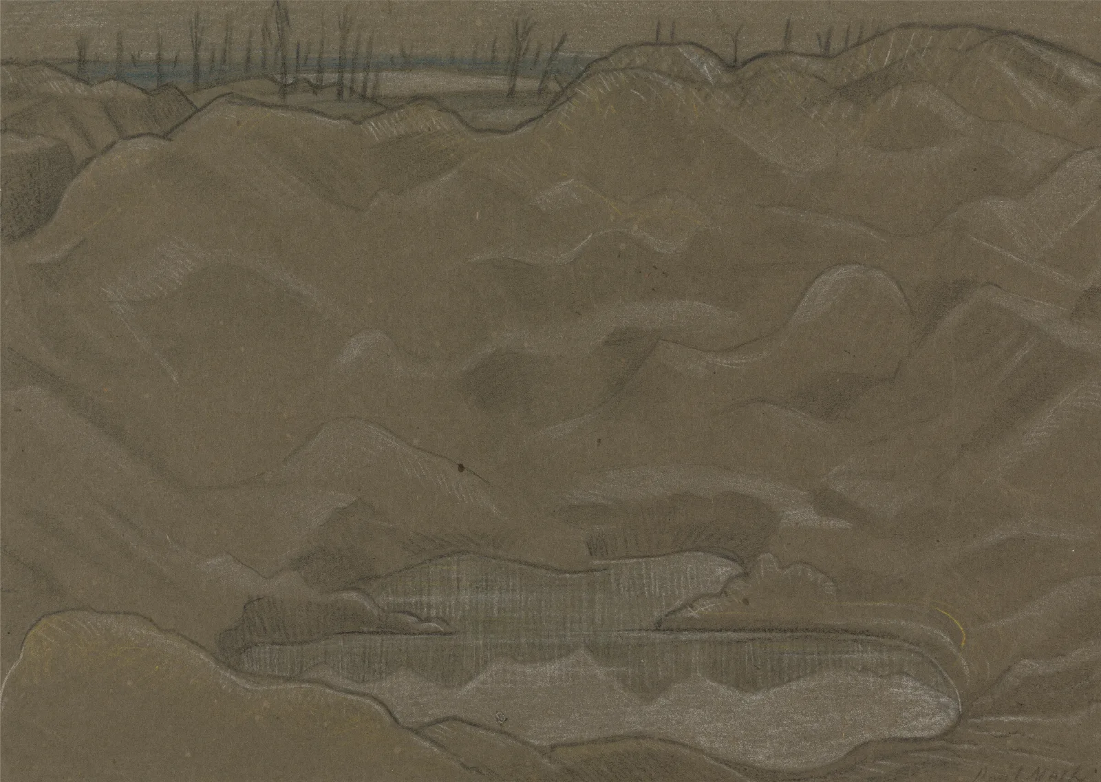 A Shell Crater Wall Art by Paul Nash - Canvas Print