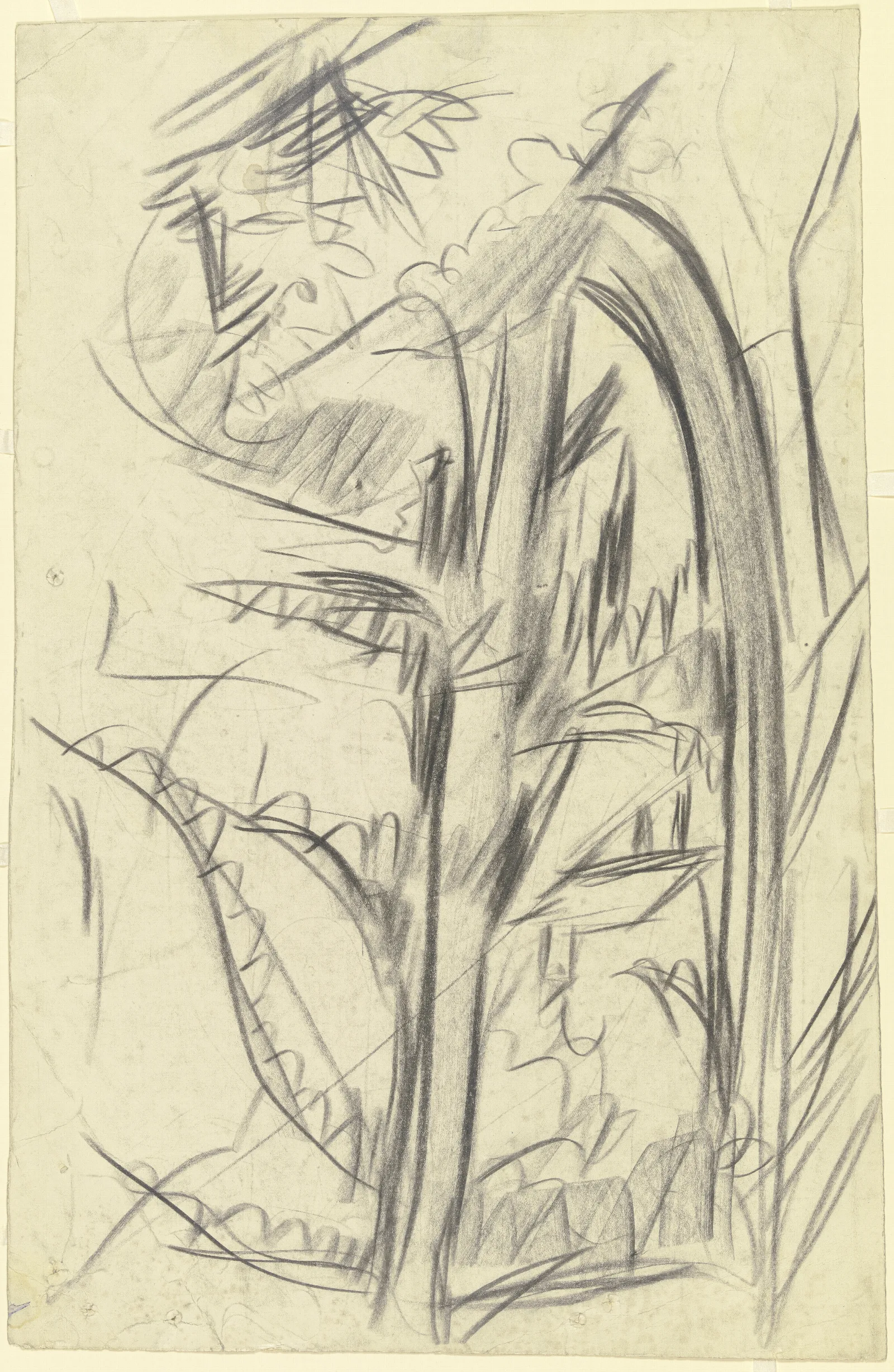 Blick Durch Zwei Fichten Auf Eine Hutte Wall Art by Ernst Ludwig Kirchner - Canvas Print