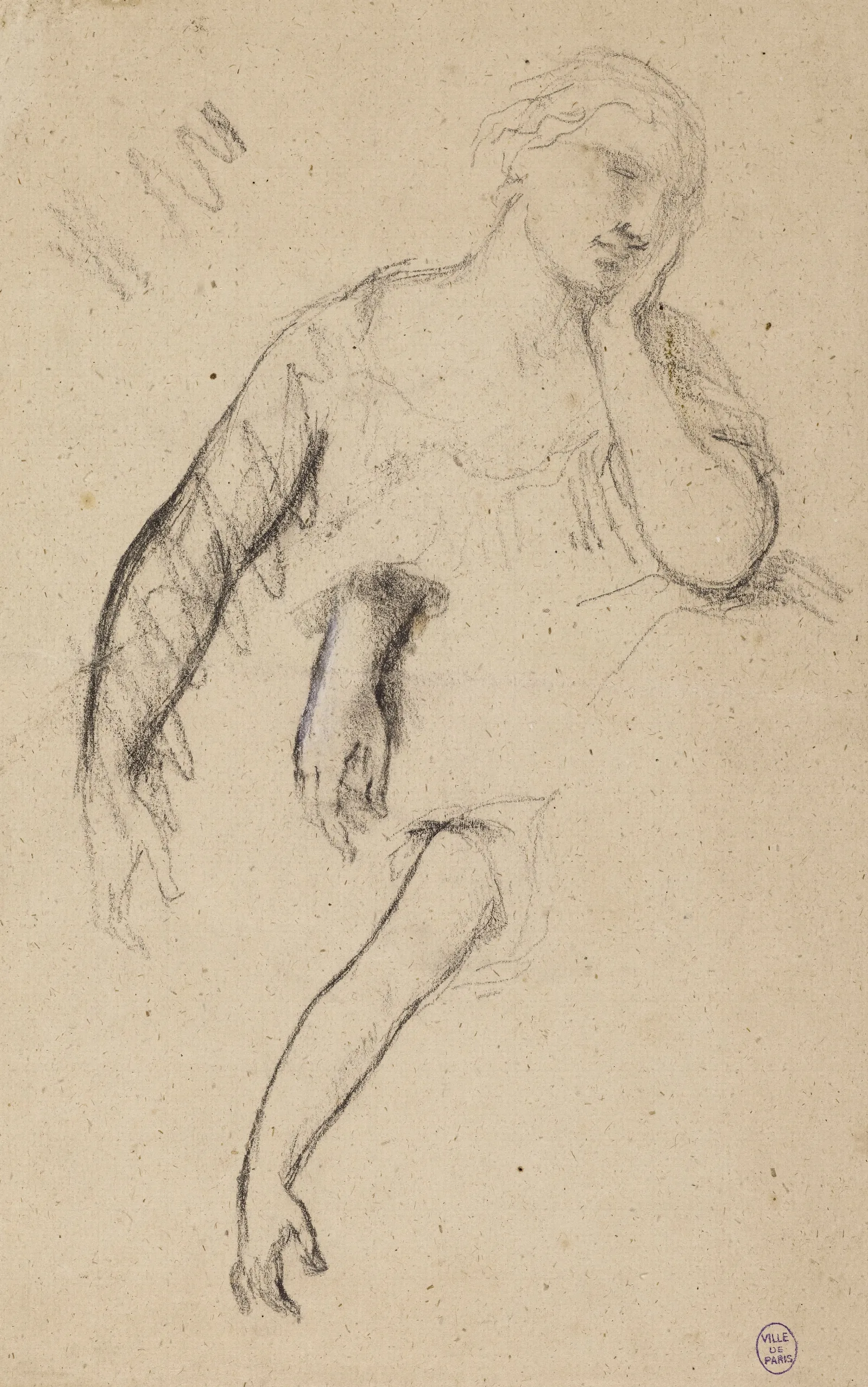 Croquis De Buste De Femme Et Deux Croquis De Main Et De Bras Wall Art by Narcisse-Virgile Diaz de La Peña - Canvas Print