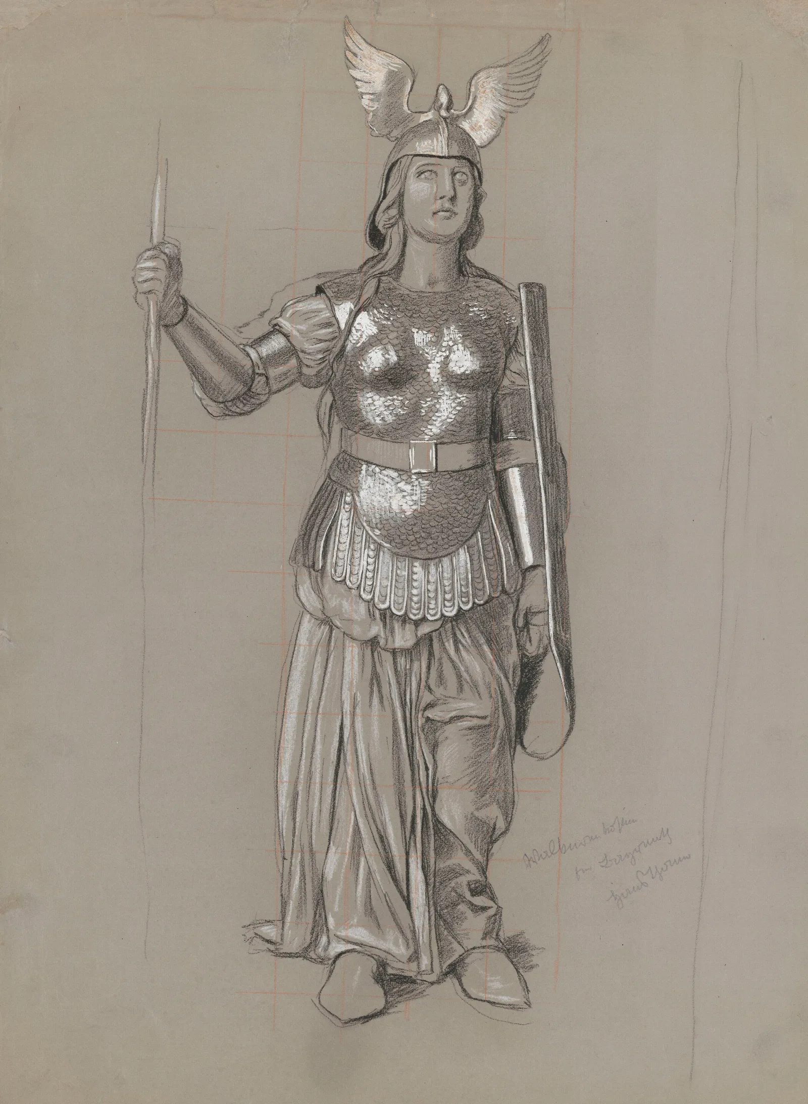 Design For Valkyries Costume 4 Wall Art by Hans Thoma - Canvas Print