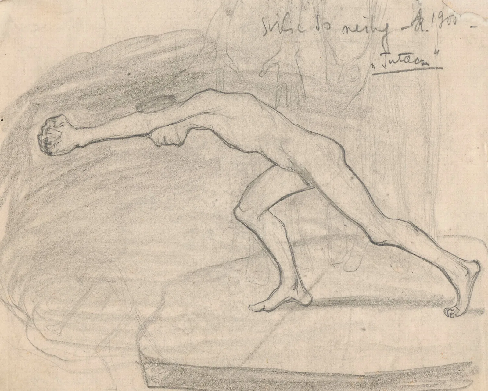 Sketch For The Sculpture The Vagrant Wall Art by Jan Rembowski - Canvas Print