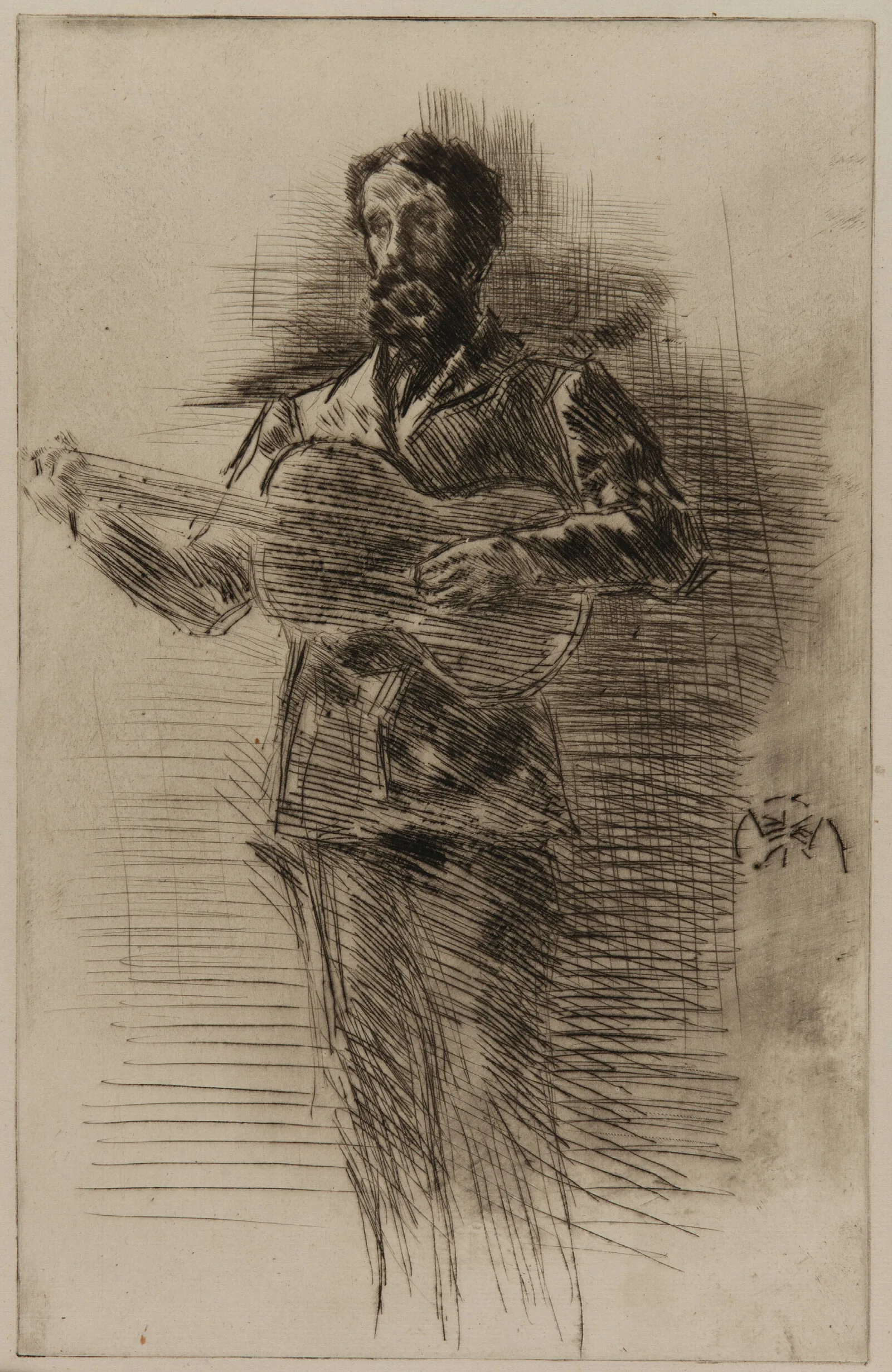 The Guitar Player M W Ridley Wall Art by James Abbott McNeill Whistler - Canvas Print