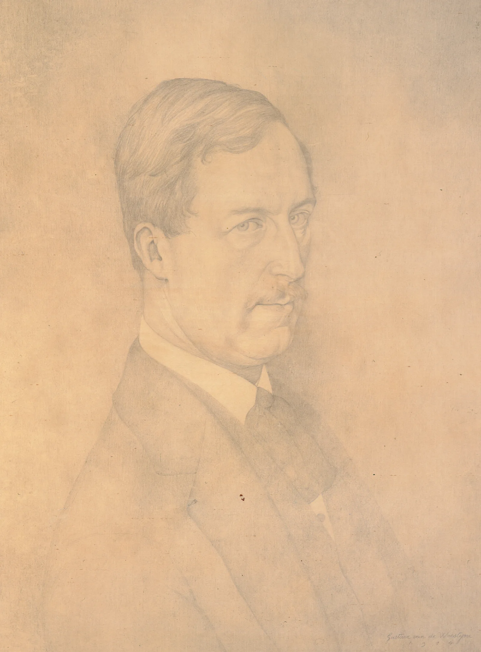 Portrait Dalbert Ier Roi Des Belges 1875 1934 Wall Art by Gustave Van de Woestijne - Canvas Print