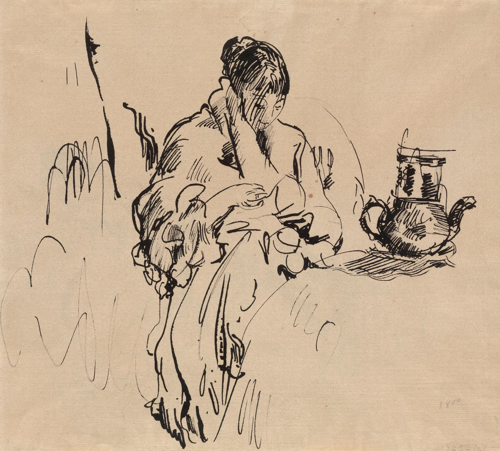 Woman At Breakfast Wall Art by Rik Wouters - Canvas Print