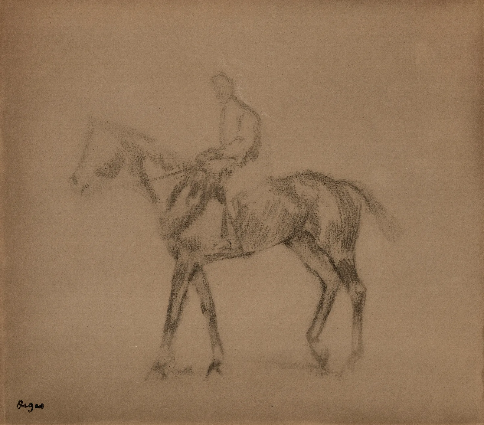 Jockey A Cheval Wall Art by Edgar Degas - Canvas Print