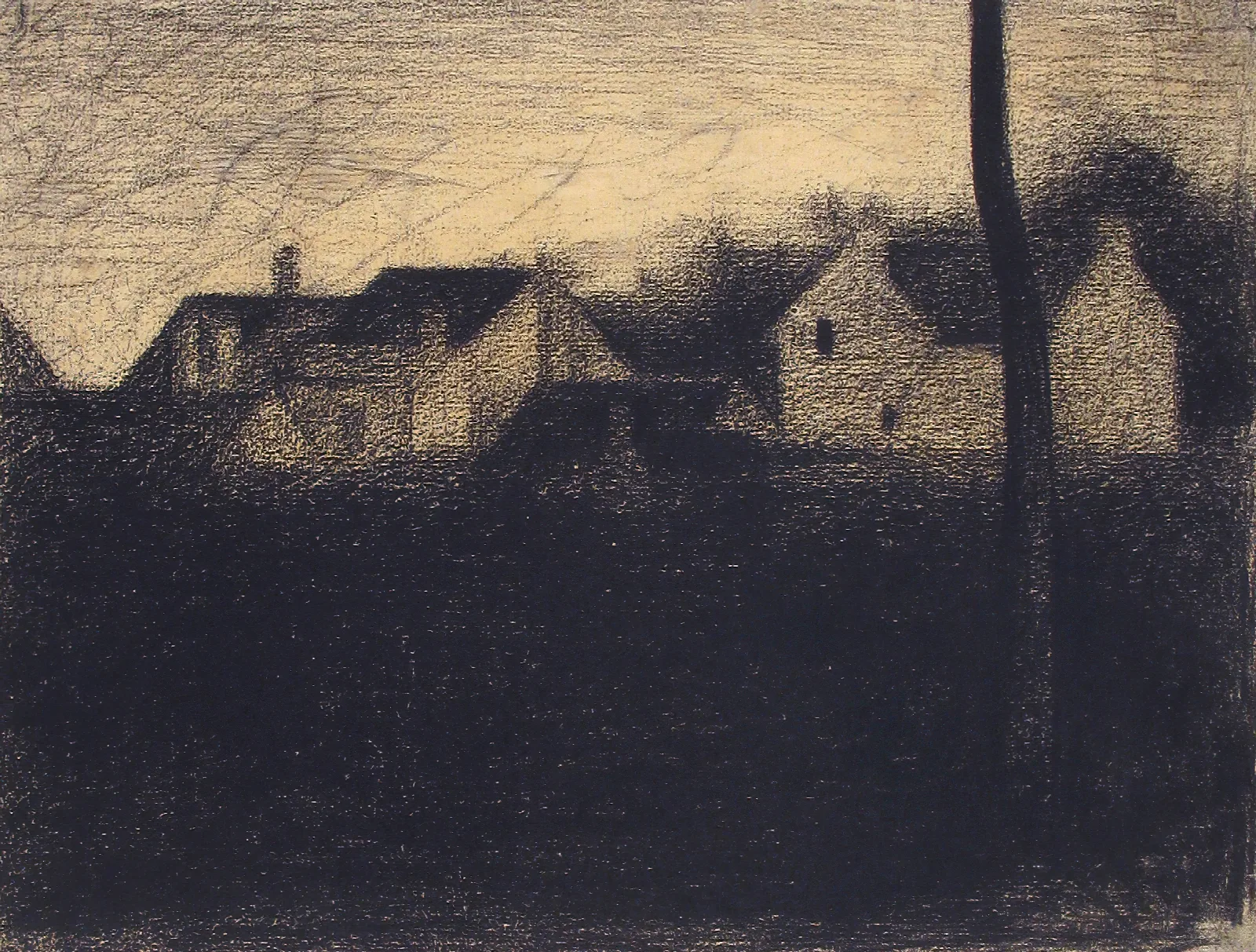 Landscape With Houses 4 Wall Art by Georges Seurat - Canvas Print
