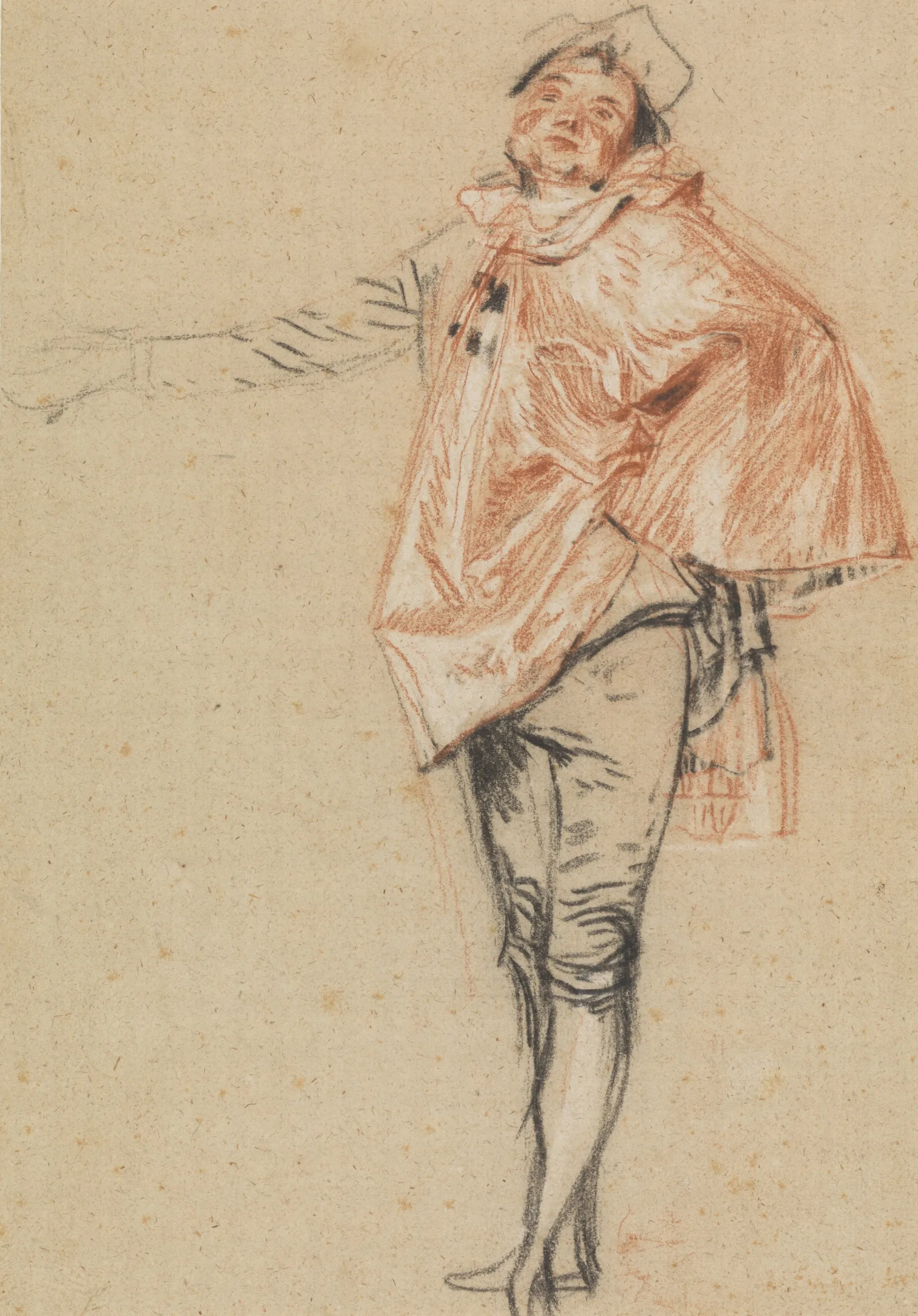 Study Of A Standing Dancer With An Outstretched Arm Wall Art by Jean-Antoine Watteau - Canvas Print