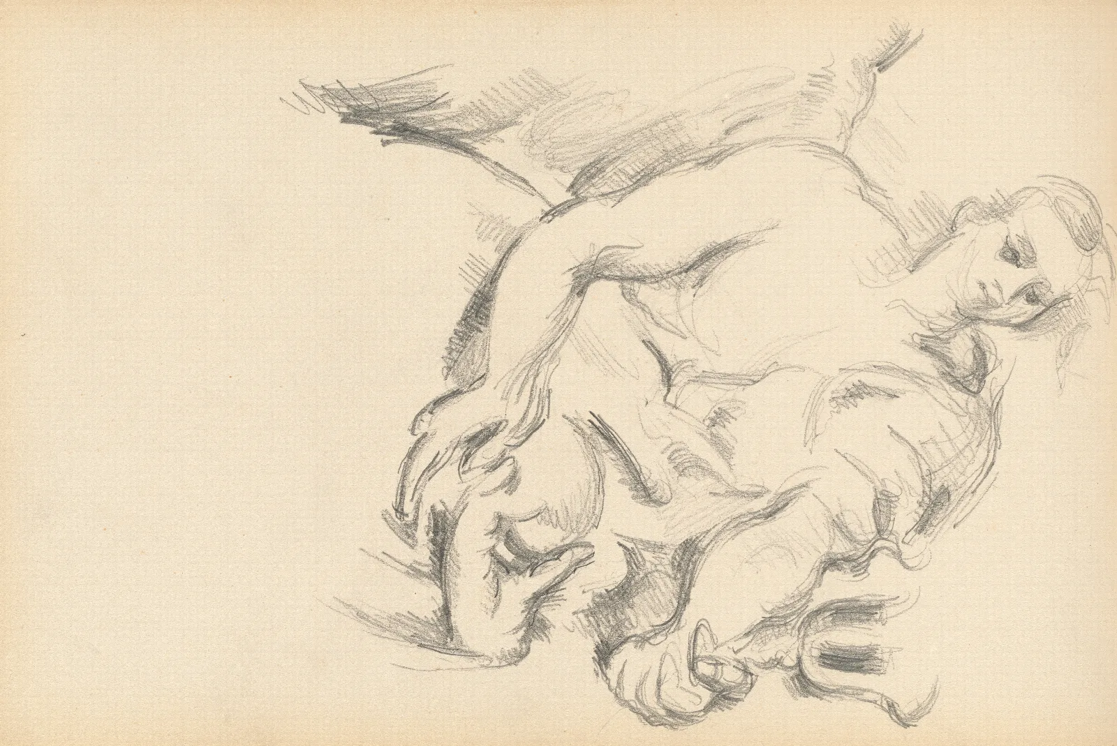 Study Of An Angel In Rubens The Prophet Elijah Wall Art by Paul Cézanne - Canvas Print