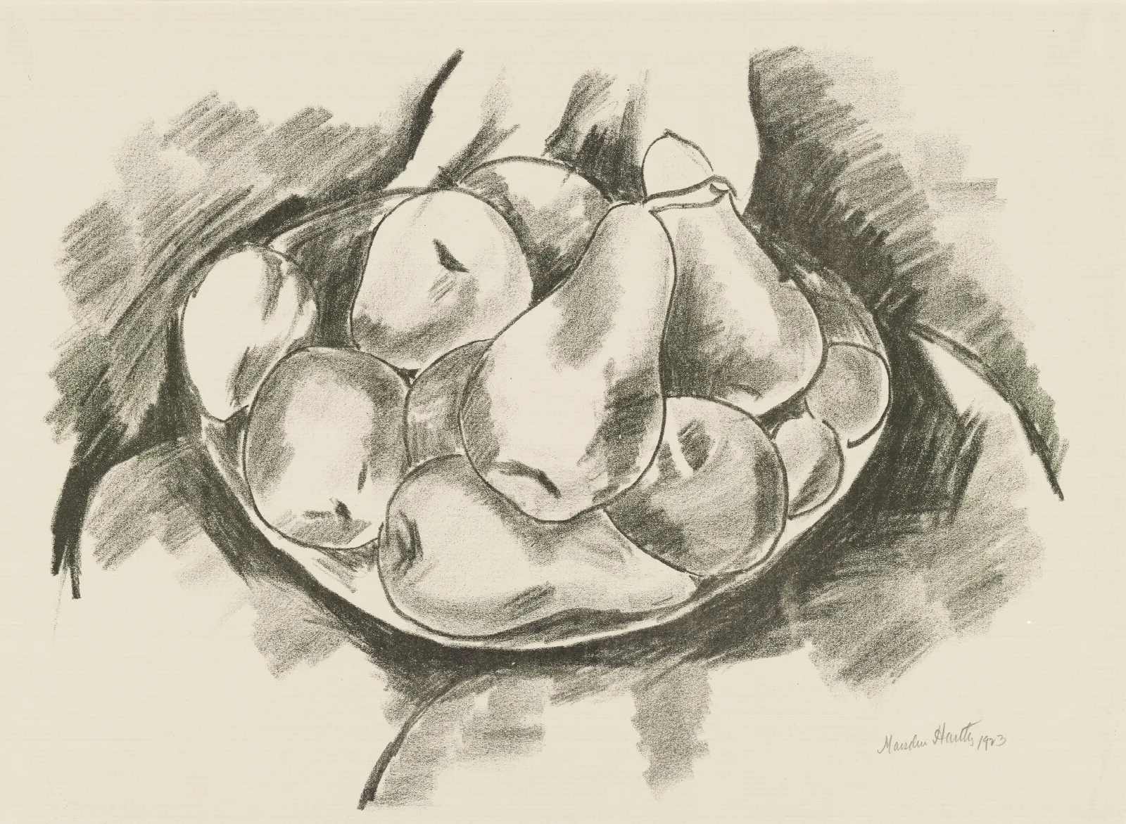 Dish Of Apples And Pears Wall Art by Marsden Hartley - Canvas Print