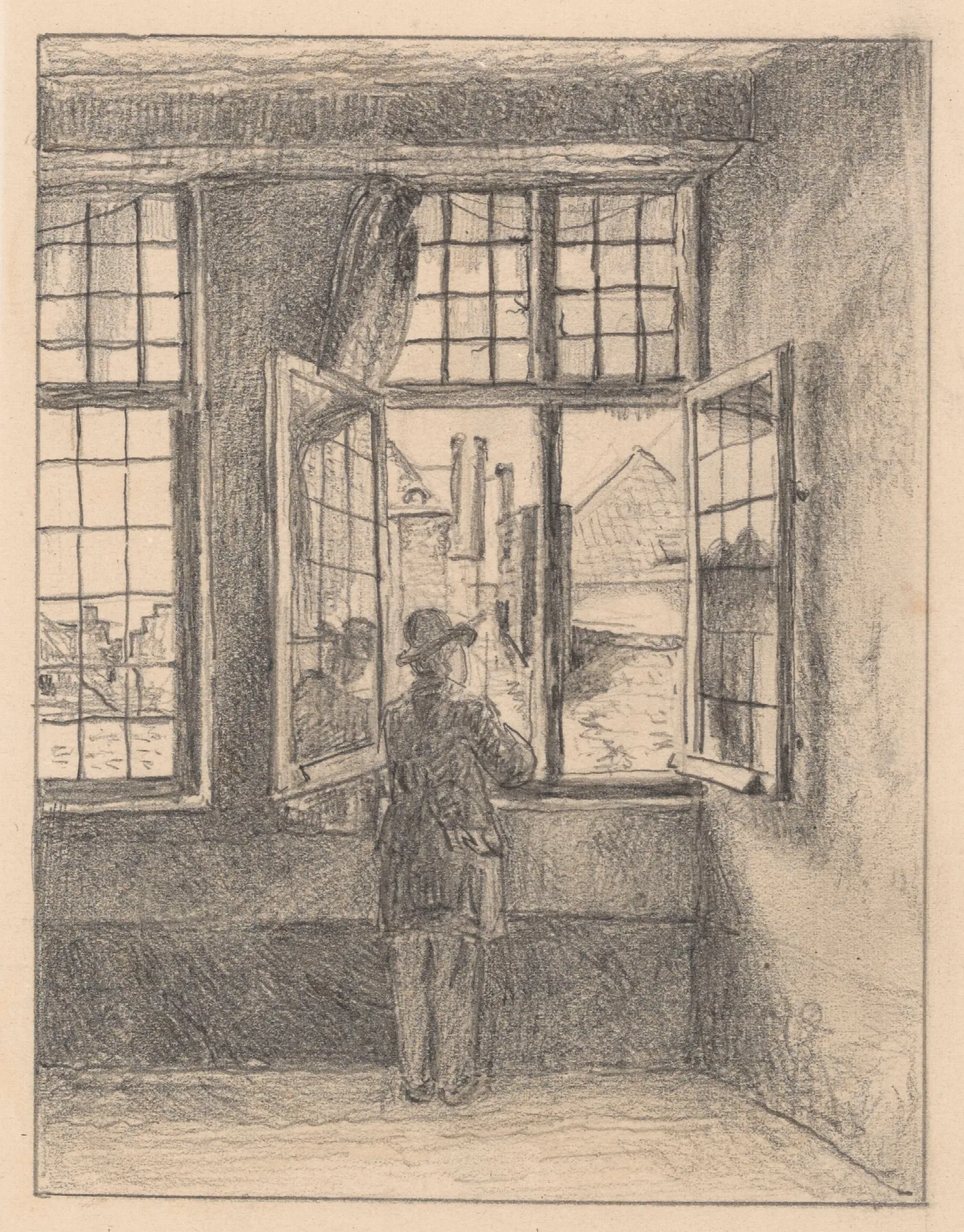 Man At The Window 3 Wall Art by Henri de Braekeleer - Canvas Print