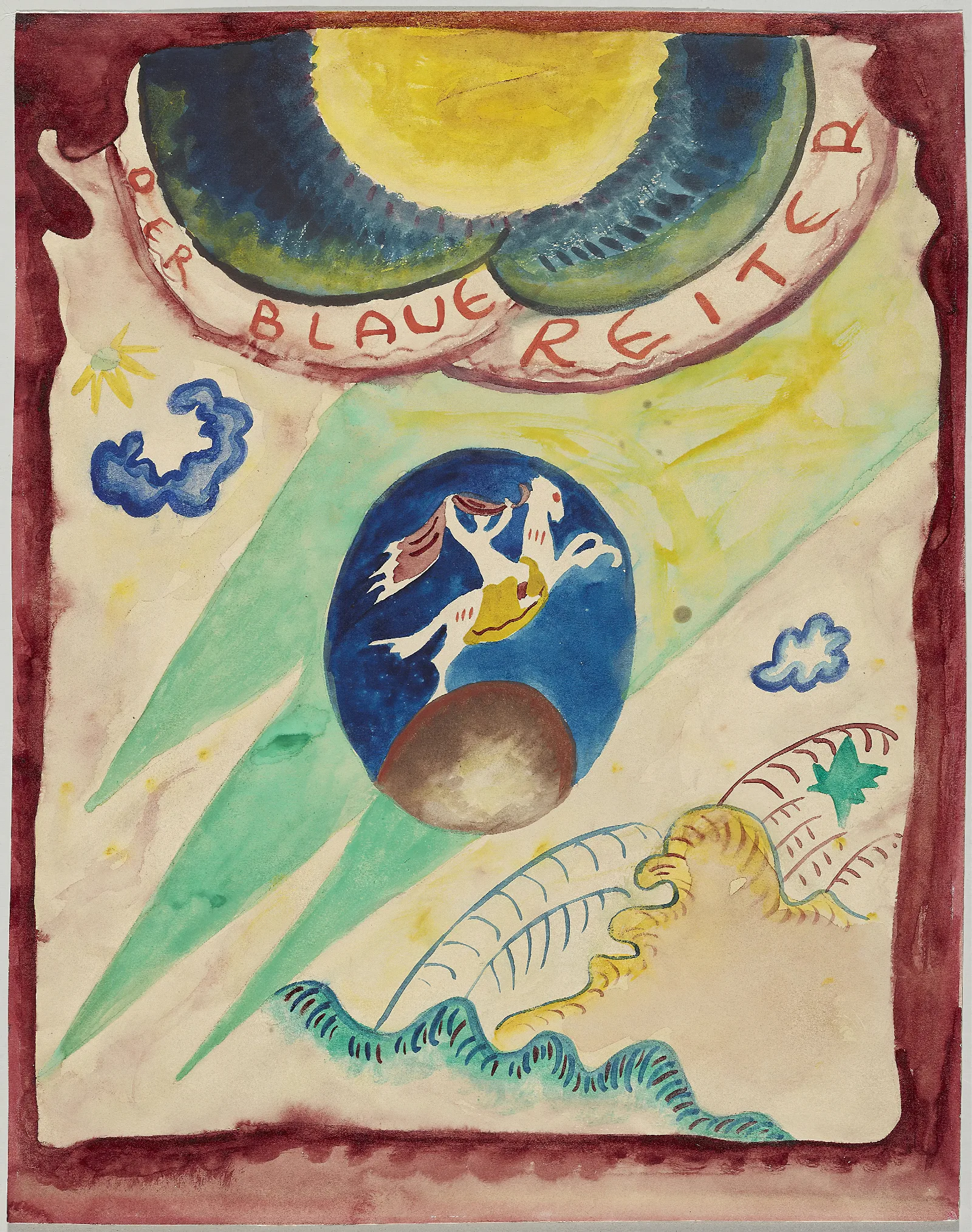 Design For The Cover Of The Almanac The Blue Rider Iii Wall Art by Wassily Kandinsky - Canvas Print