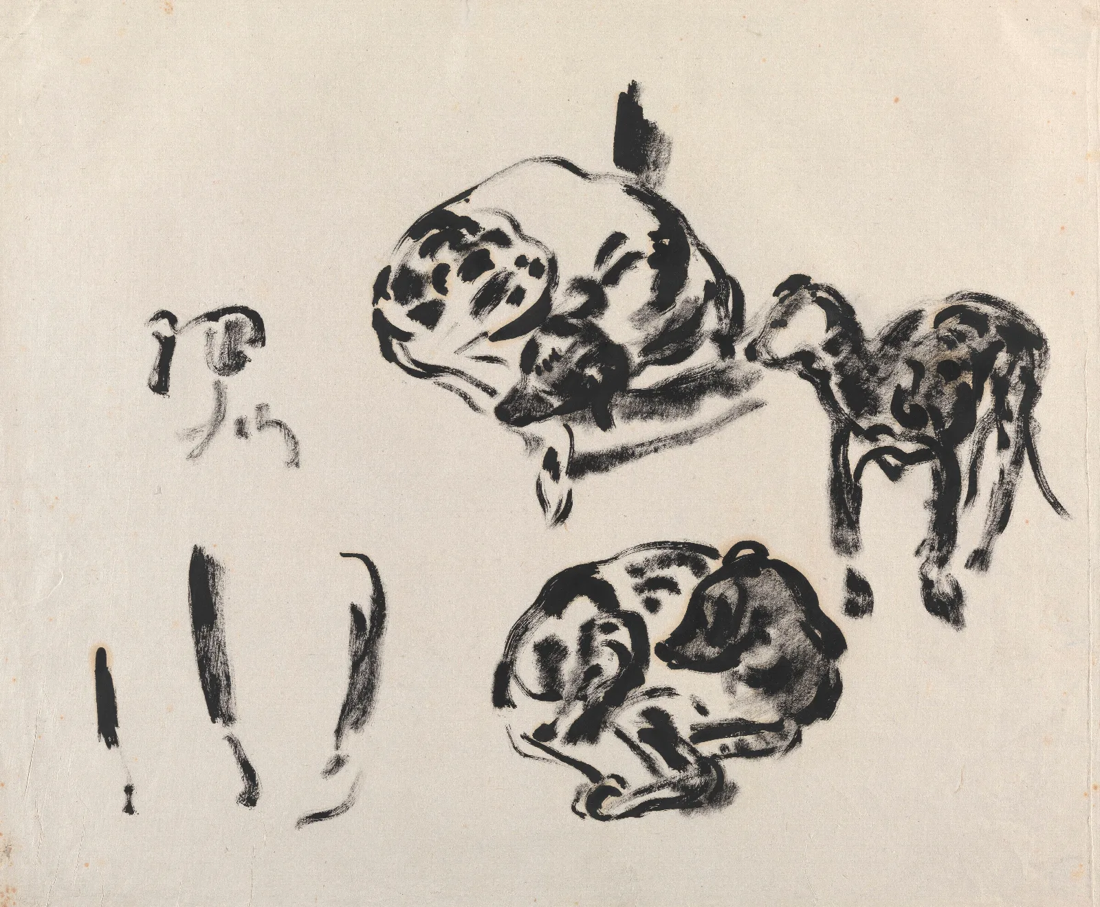 Study Of Dogs Wall Art by Rik Wouters - Canvas Print