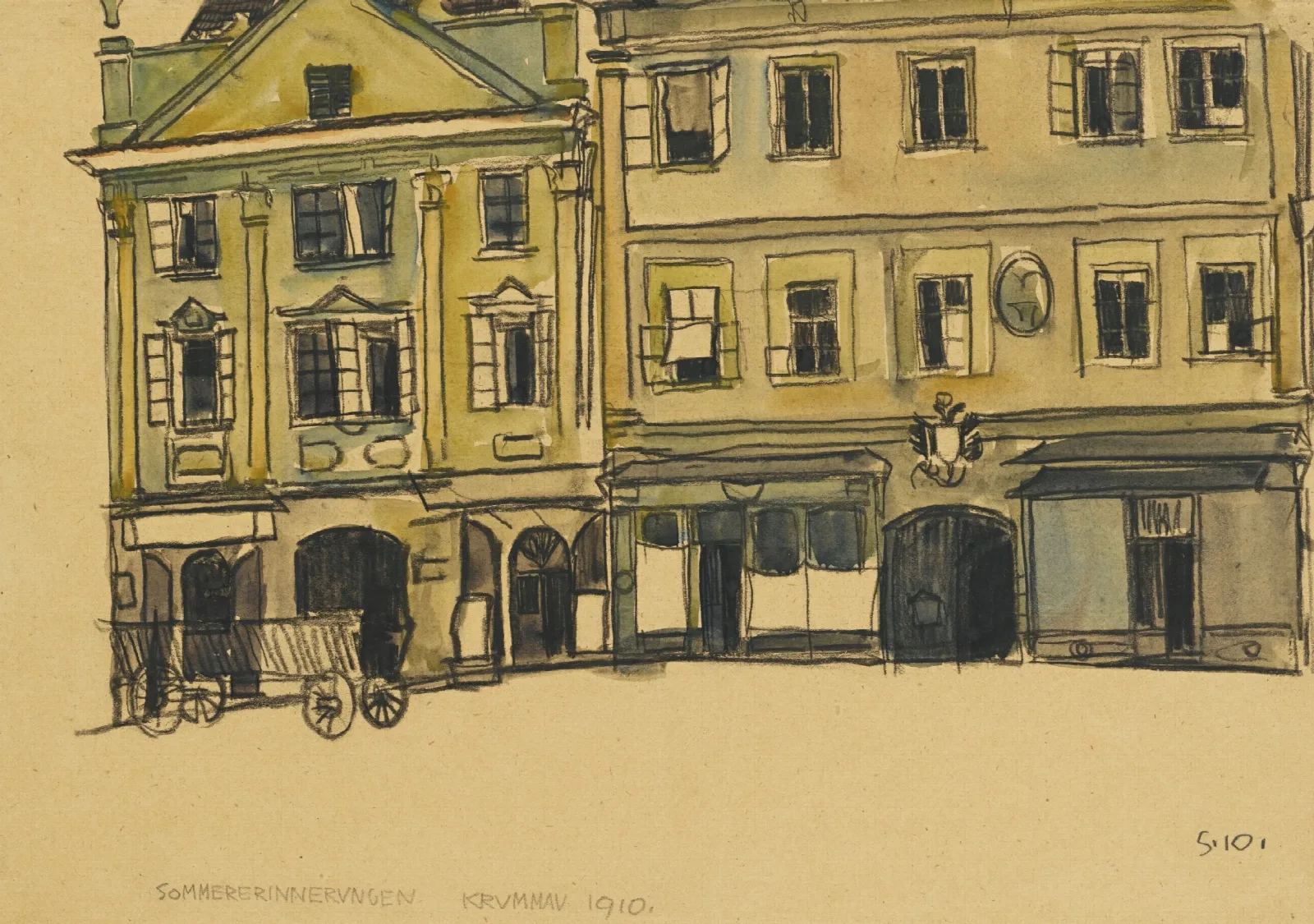 Ringplatz Krummau Wall Art by Egon Schiele - Canvas Print