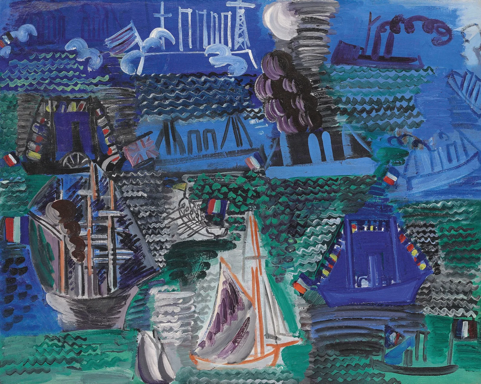 Bateaux 2 Wall Art by Raoul Dufy - Canvas Print