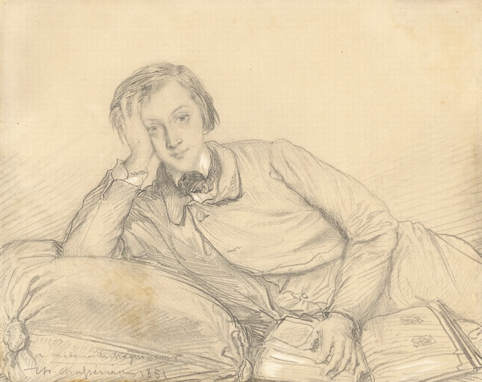 Portrait Of Raymond De Magnoncourt Wall Art by Théodore Chassériau - Canvas Print