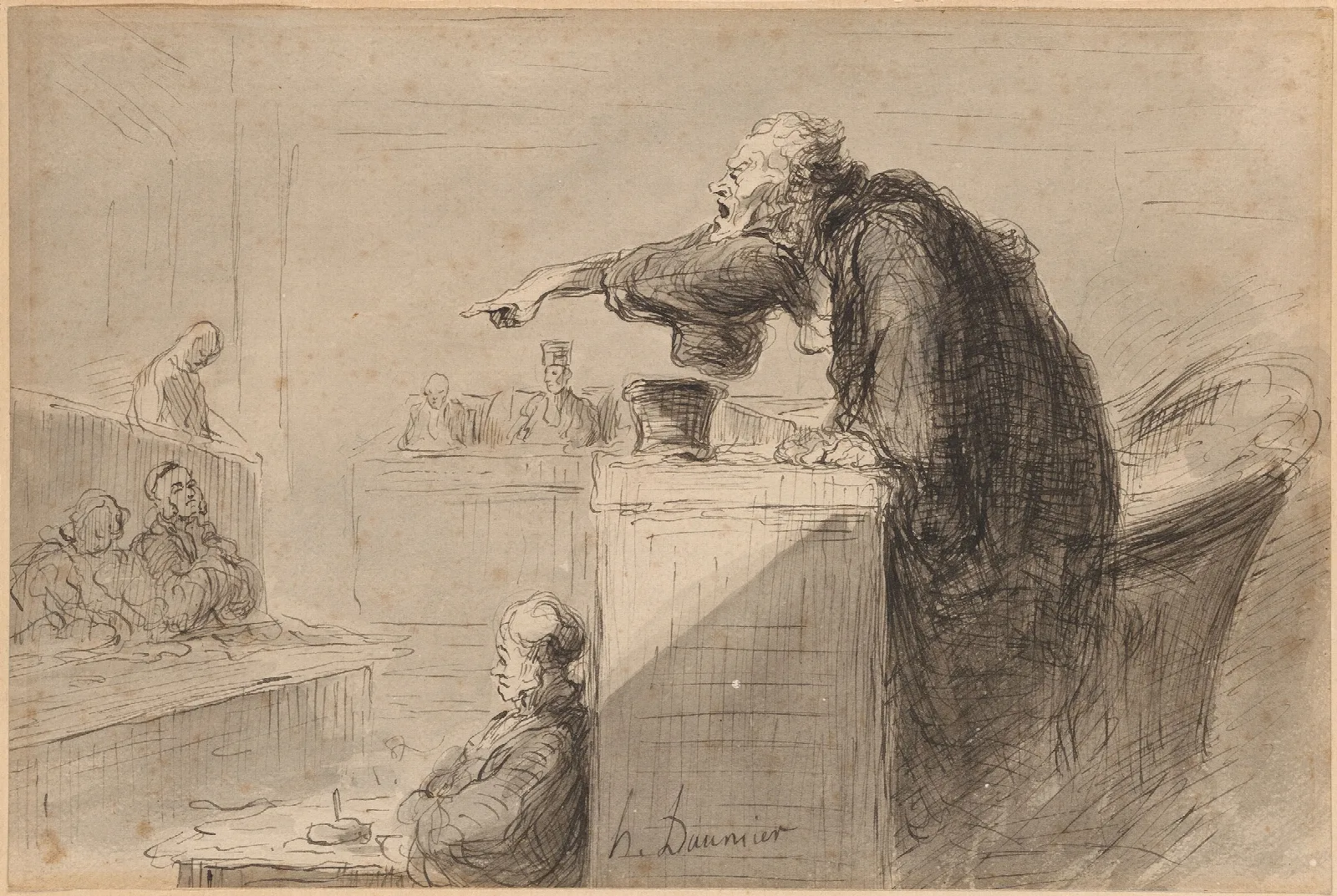 The Accusation Wall Art by Honoré Daumier - Canvas Print