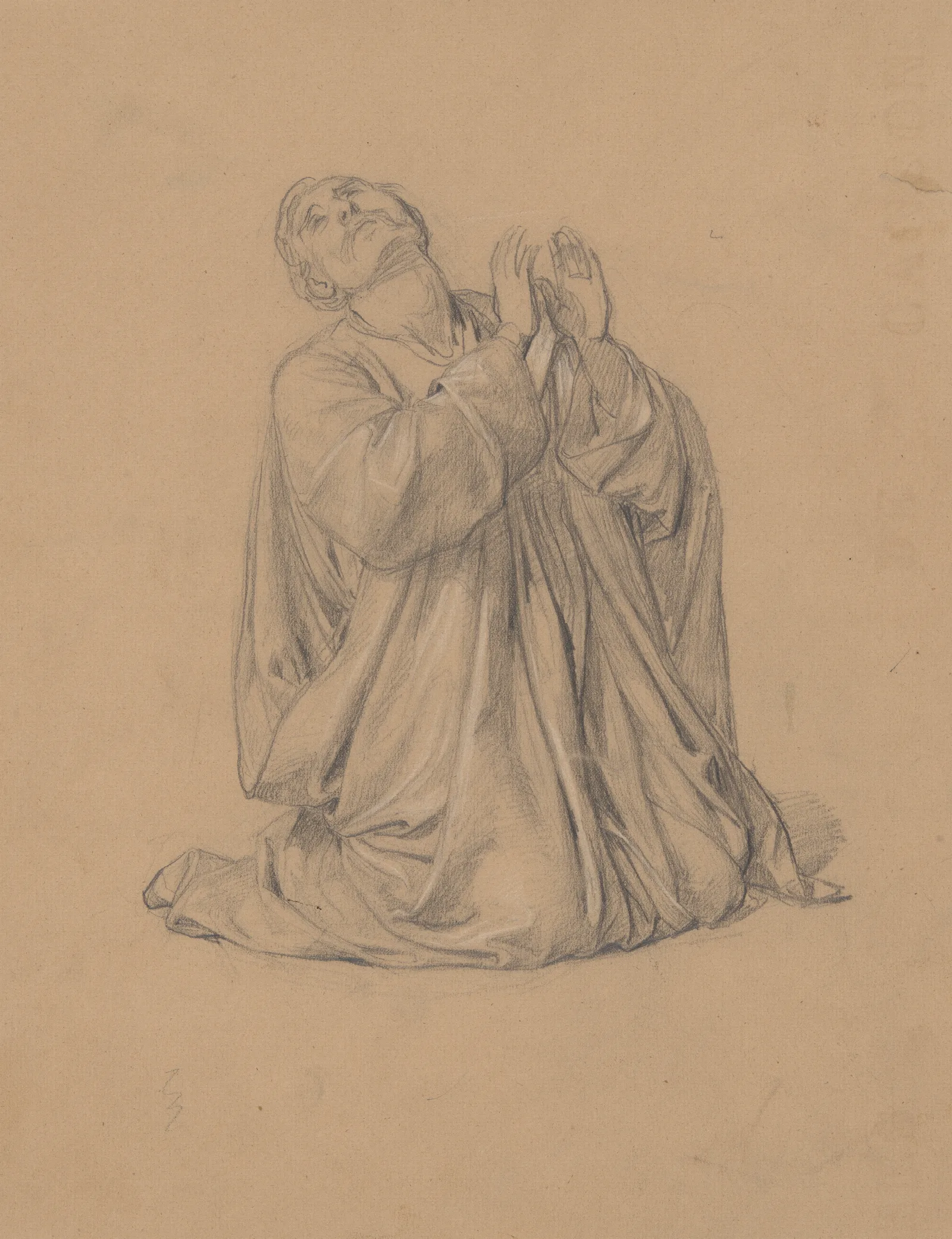 Study Of The Figure Of St Matthias To The Painting Martyrdom Of St Matthias 2 Wall Art by Józef Simmler - Canvas Print