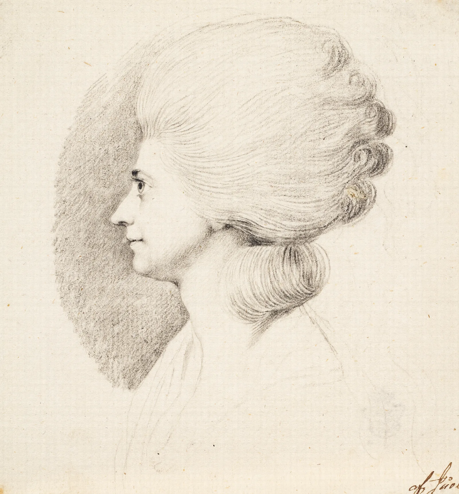 Skuespillerinden Mme Frydendahl Fodt Moller Profil Mod Venstre Wall Art by Jens Juel - Canvas Print