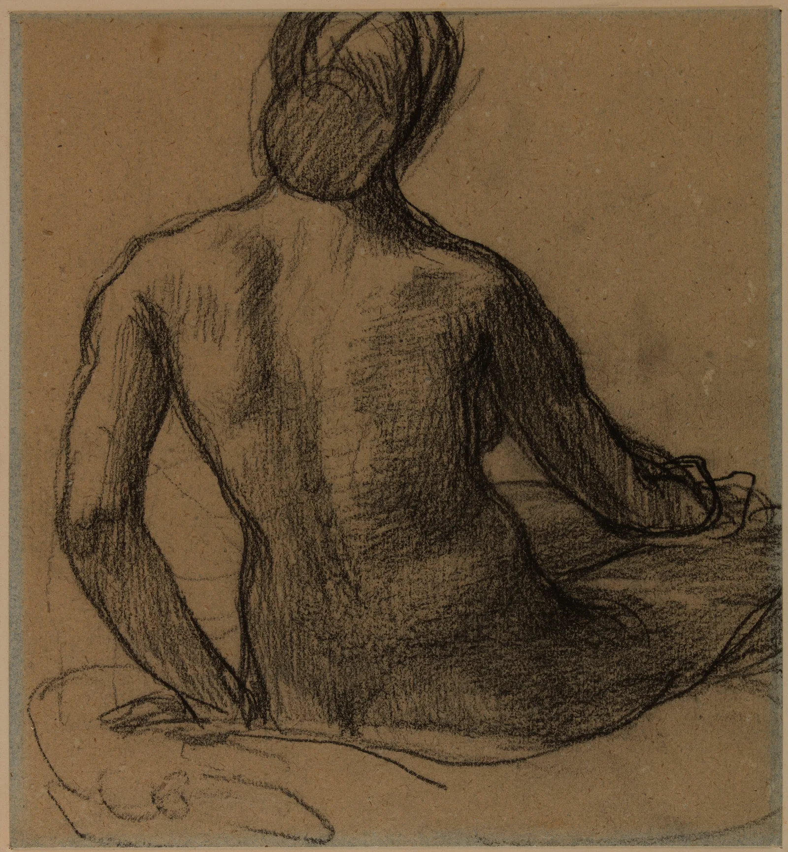 Femme Nue Assise De Dos 2 Wall Art by Pierre Puvis de Chavannes - Canvas Print