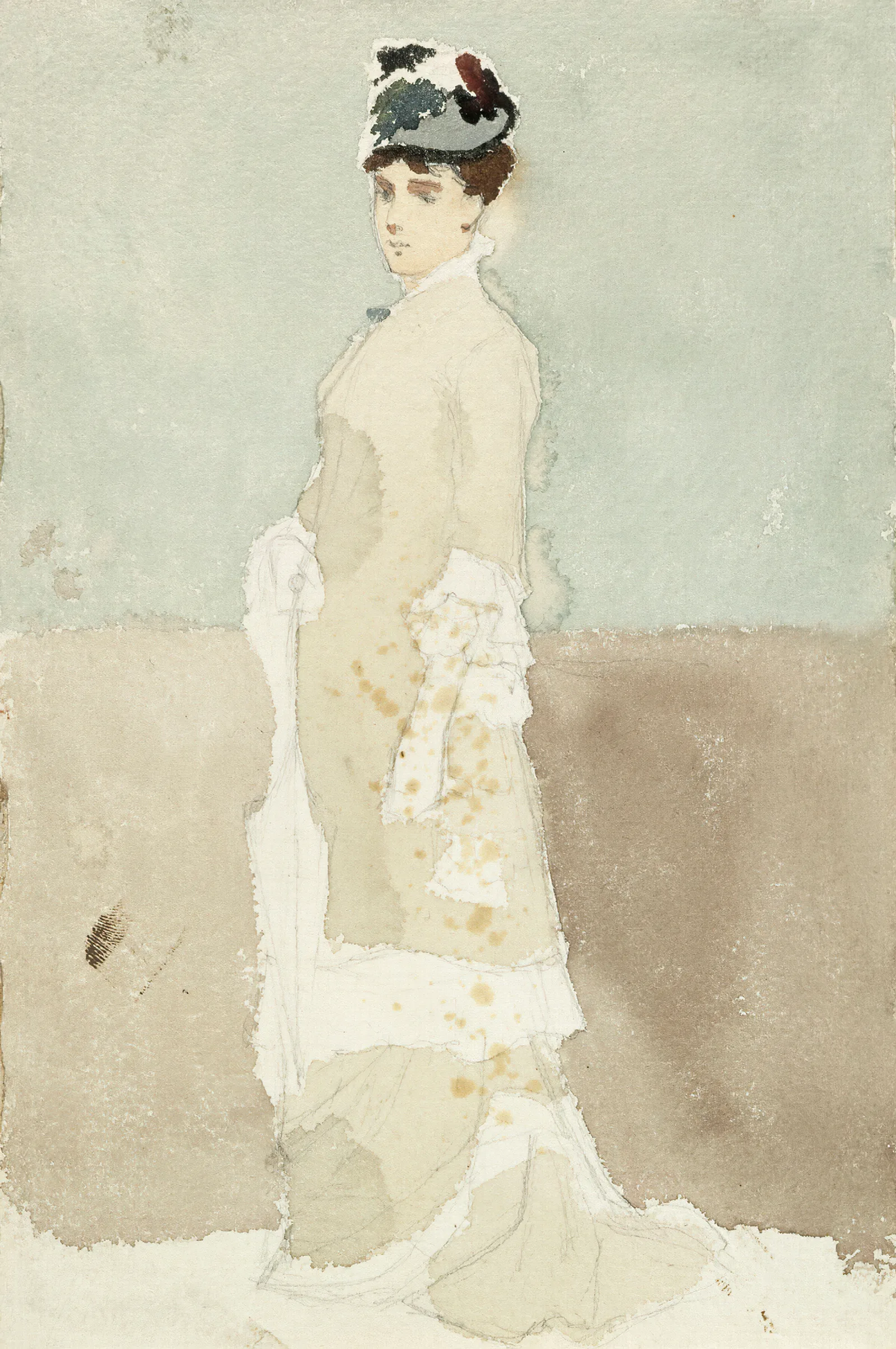 Nainen Kavelypuvussa Wall Art by Albert Edelfelt - Canvas Print