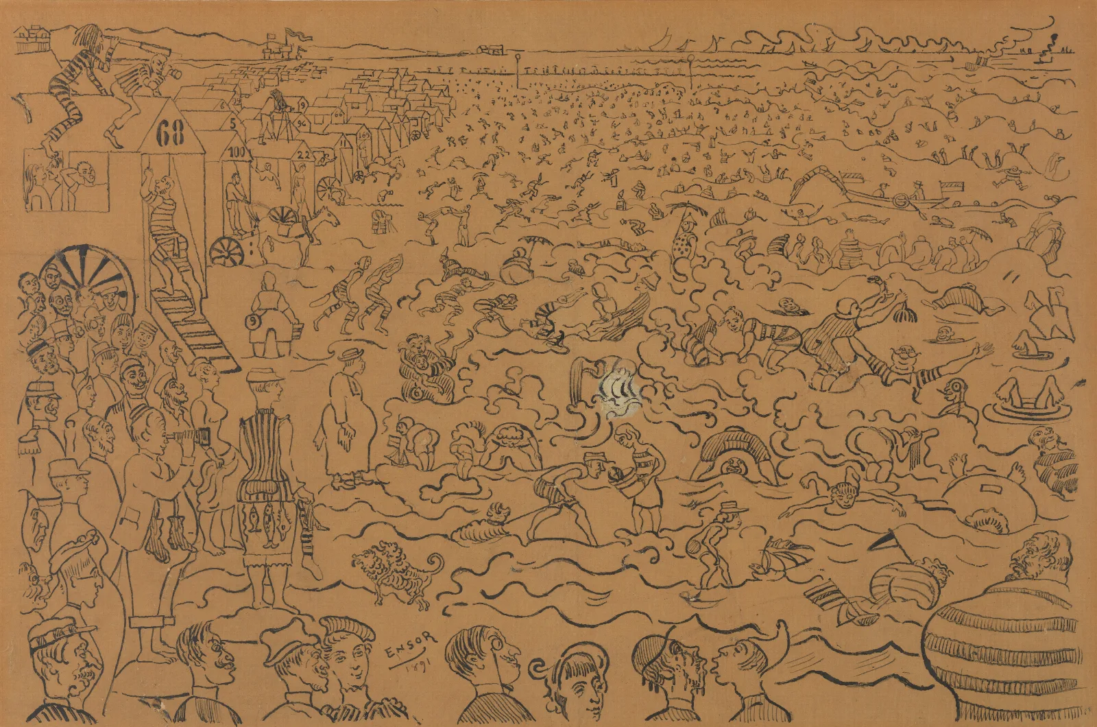De Baden Van Oostende Wall Art by James Ensor - Canvas Print