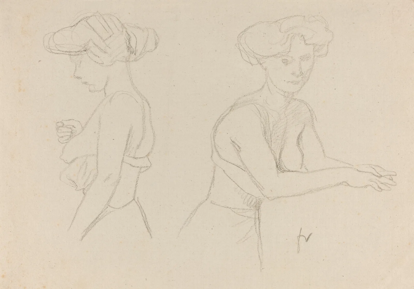 Two Studies Of A Woman Dressing Wall Art by Félix Vallotton - Canvas Print