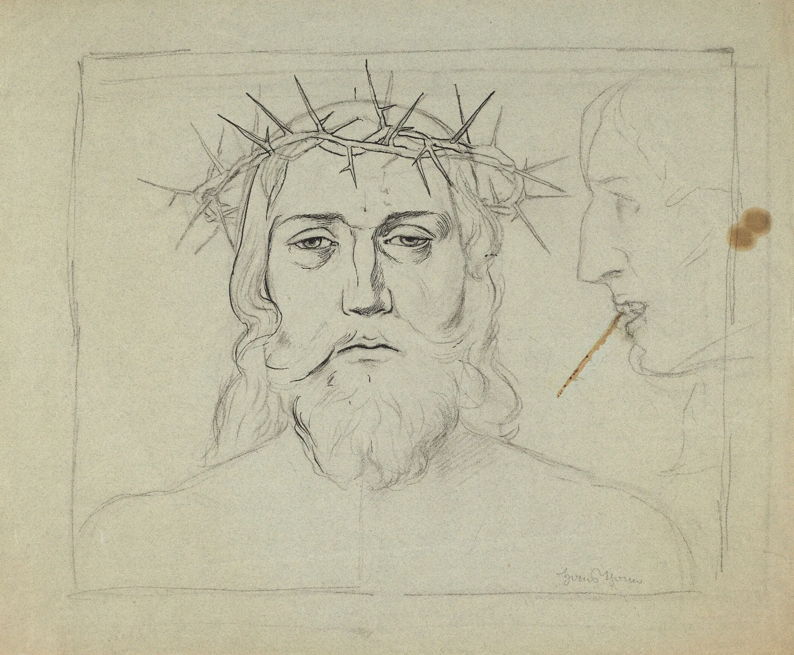 Head Of Christ Crowned With Thorns And Tormentors Head Wall Art by Hans Thoma - Canvas Print