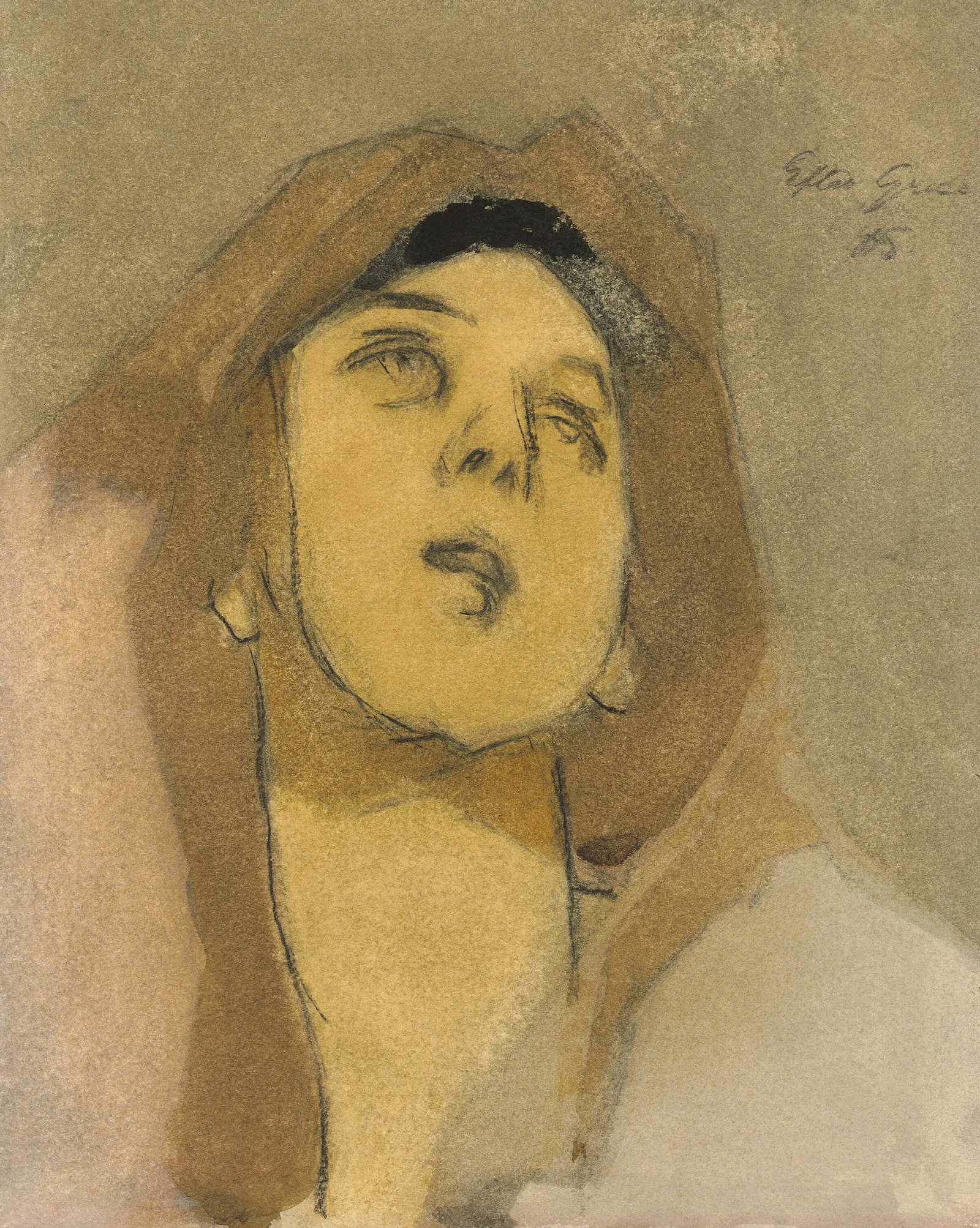 Madonna Immaculata After El Greco Wall Art by Helene Schjerfbeck - Canvas Print