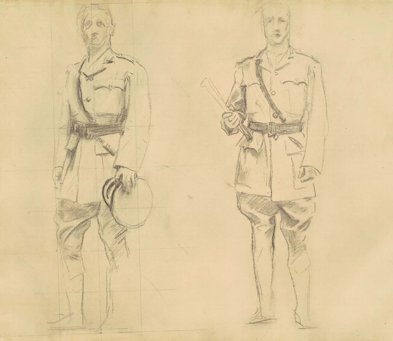 Studies Of Generals Plumer And Haig For General Officers Of World War I Recto Wall Art by John Singer Sargent - Canvas Print