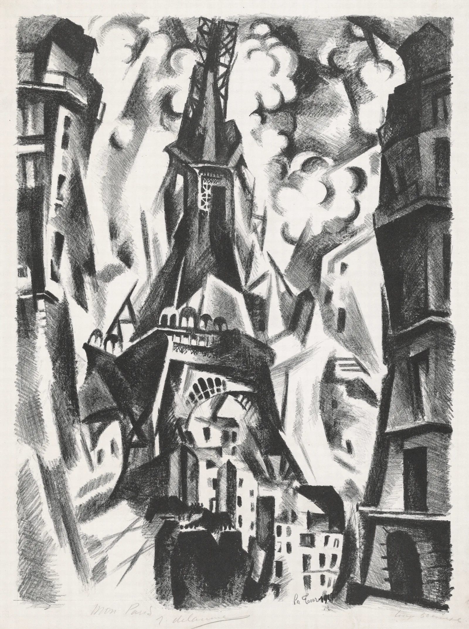 La Tour Aux Rideaux Wall Art by Robert Delaunay - Canvas Print