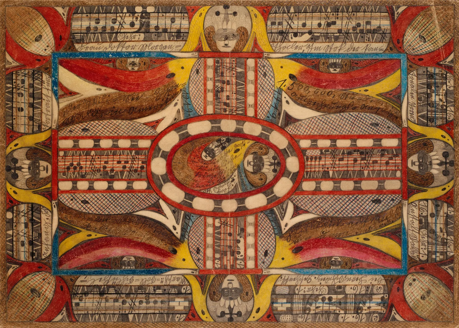 Der Wiliseezohrnwald In Amerika Und Krohnprinzessinn Wiegalinda Von Waldaufeldskt Adolfhoof Wall Art by Adolf Wölfli - Canvas Print