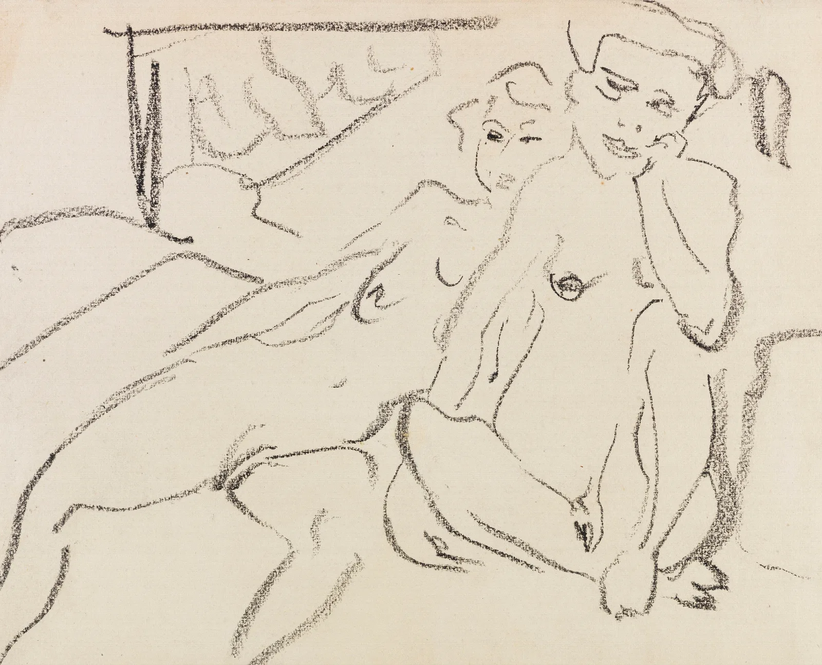 Akte Im Atelier Wall Art by Ernst Ludwig Kirchner - Canvas Print
