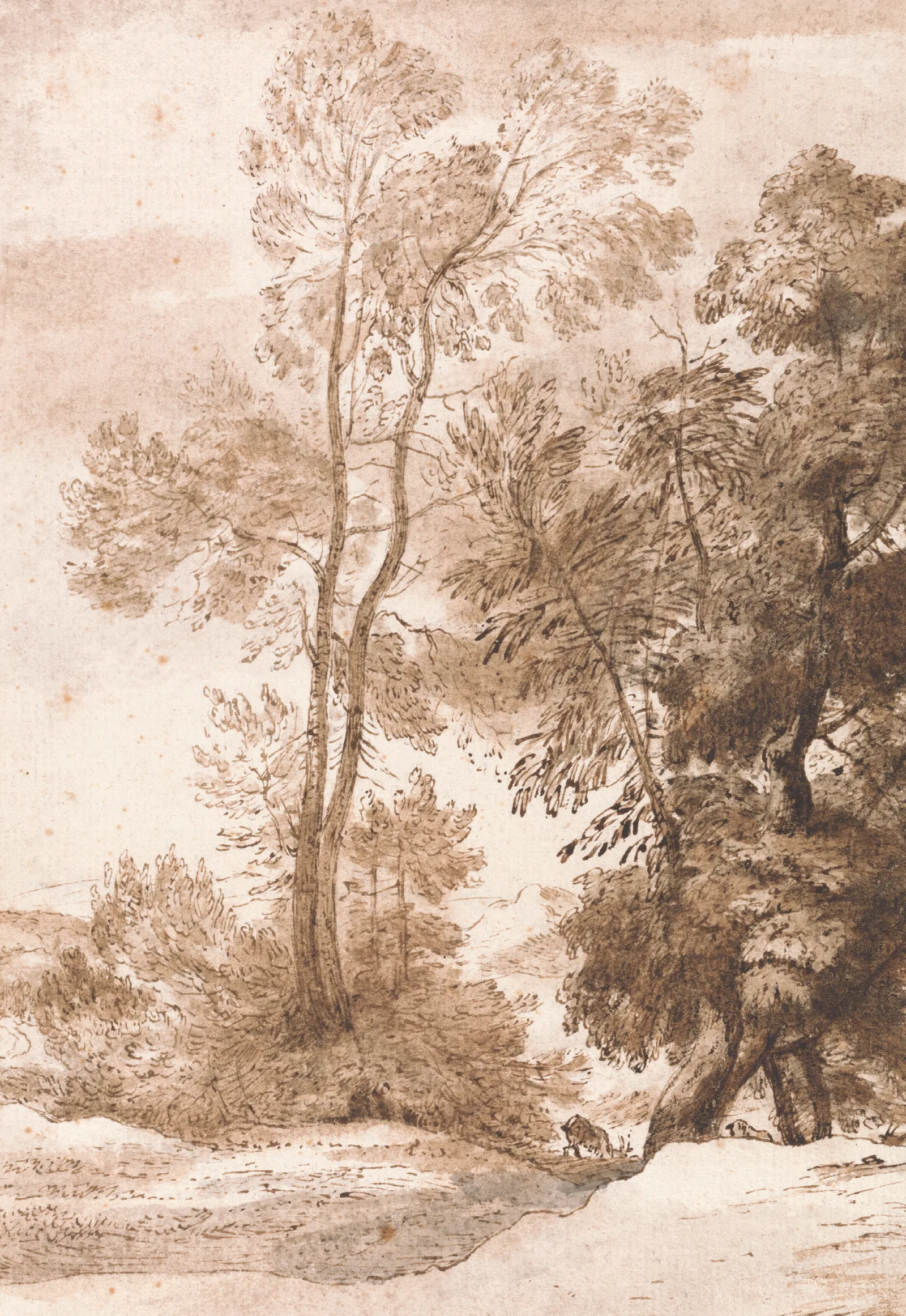 Trees And Deer Wall Art by John Constable - Canvas Print
