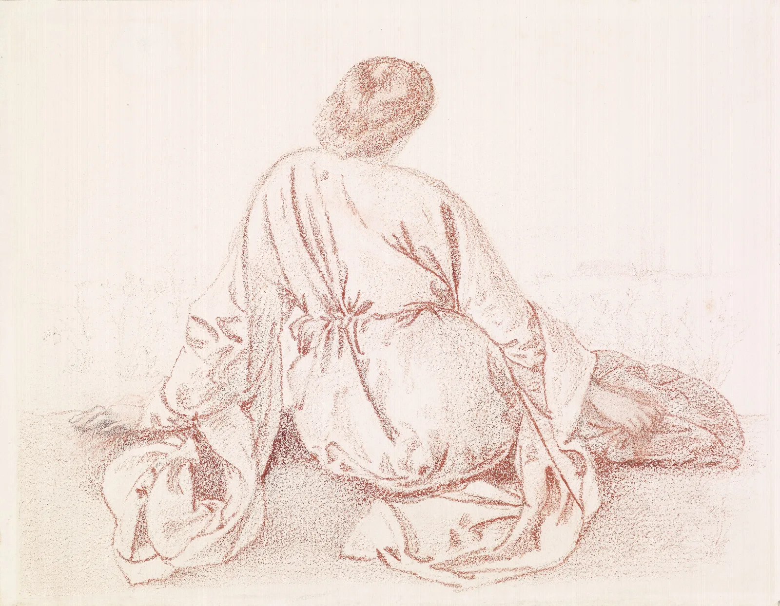 Green Summer Study Of Back Of Seated Girl Wall Art by Sir Edward Coley Burne-Jones - Canvas Print