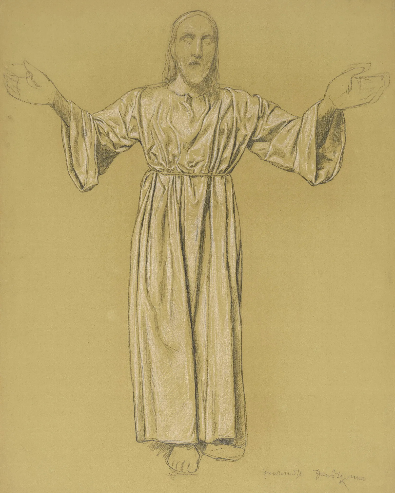 Christ With Open Arms 3 Wall Art by Hans Thoma - Canvas Print