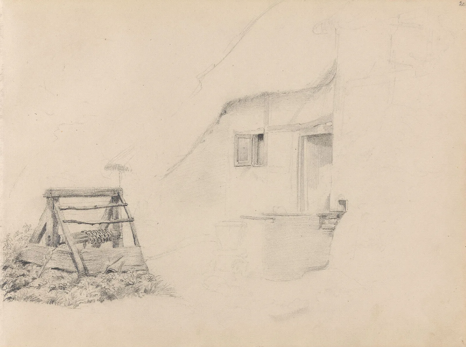 Courtyard With Well Wall Art by Adolph Tidemand - Canvas Print