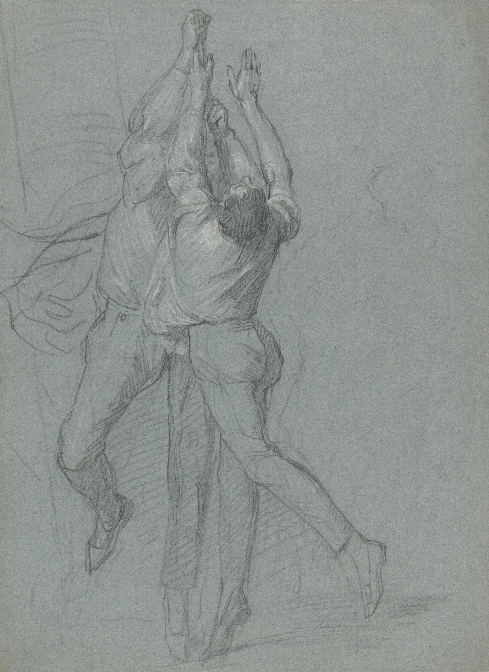 Study Of Sailors Raising A Flag For The Victory Of Lord Duncan Wall Art by John Singleton Copley - Canvas Print