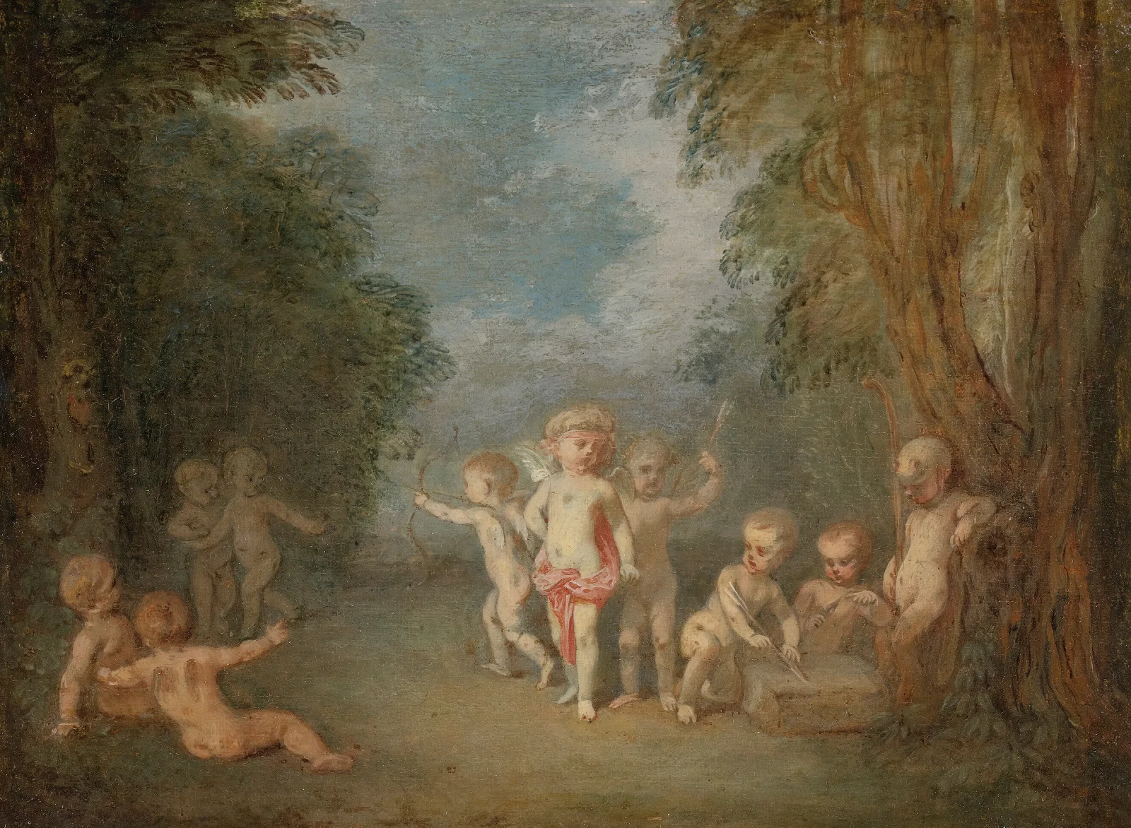 Cupids Realm Le Royaume De Lamour Wall Art by Jean-Antoine Watteau - Canvas Print