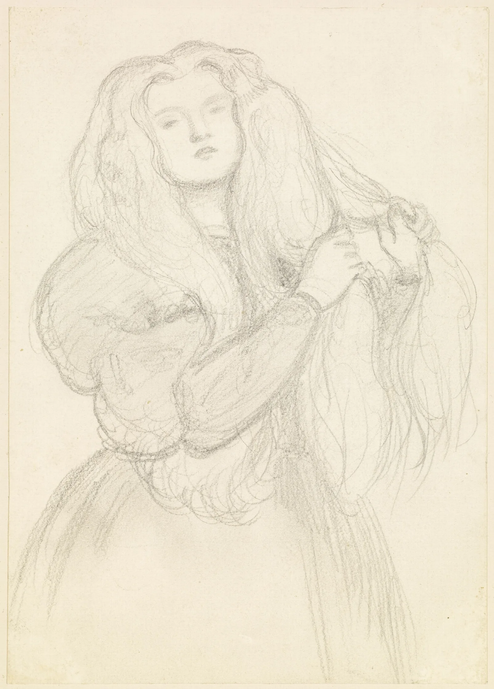 Portrait Of Annie Miller Wall Art by Dante Gabriel Rossetti - Canvas Print