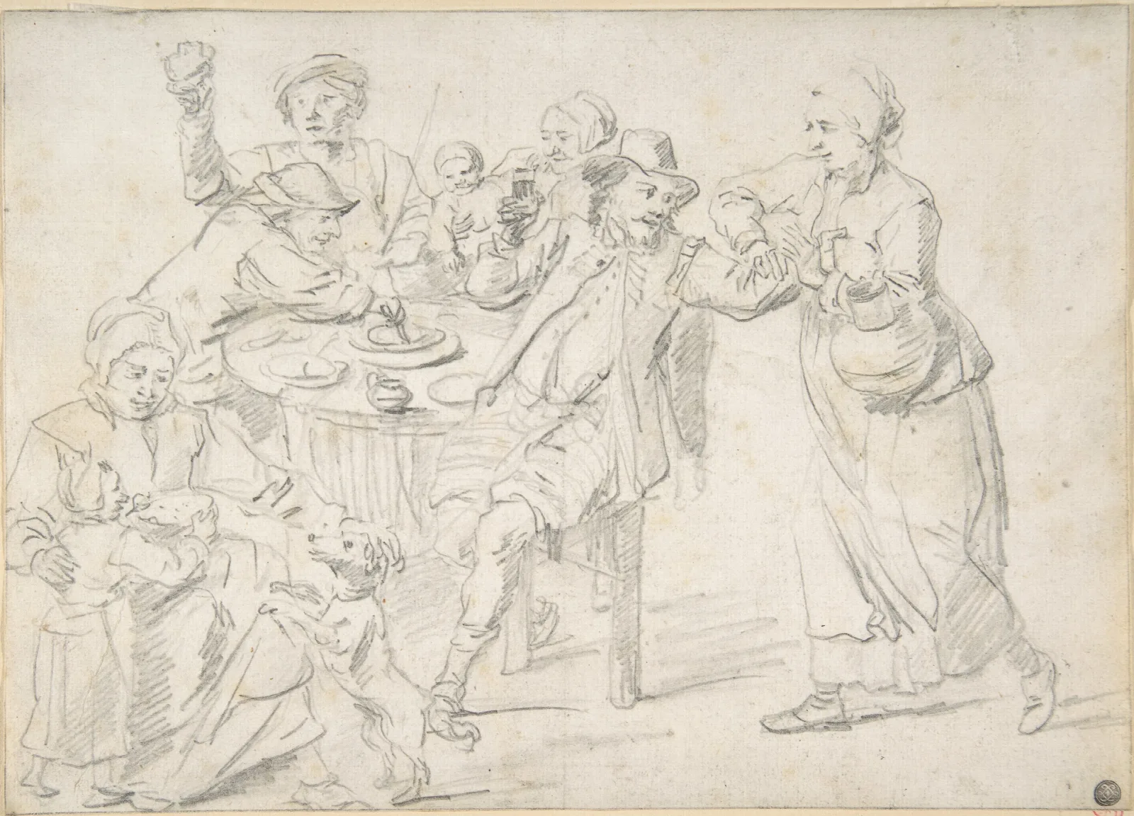 A Family Carousing Wall Art by David Teniers The Younger - Canvas Print