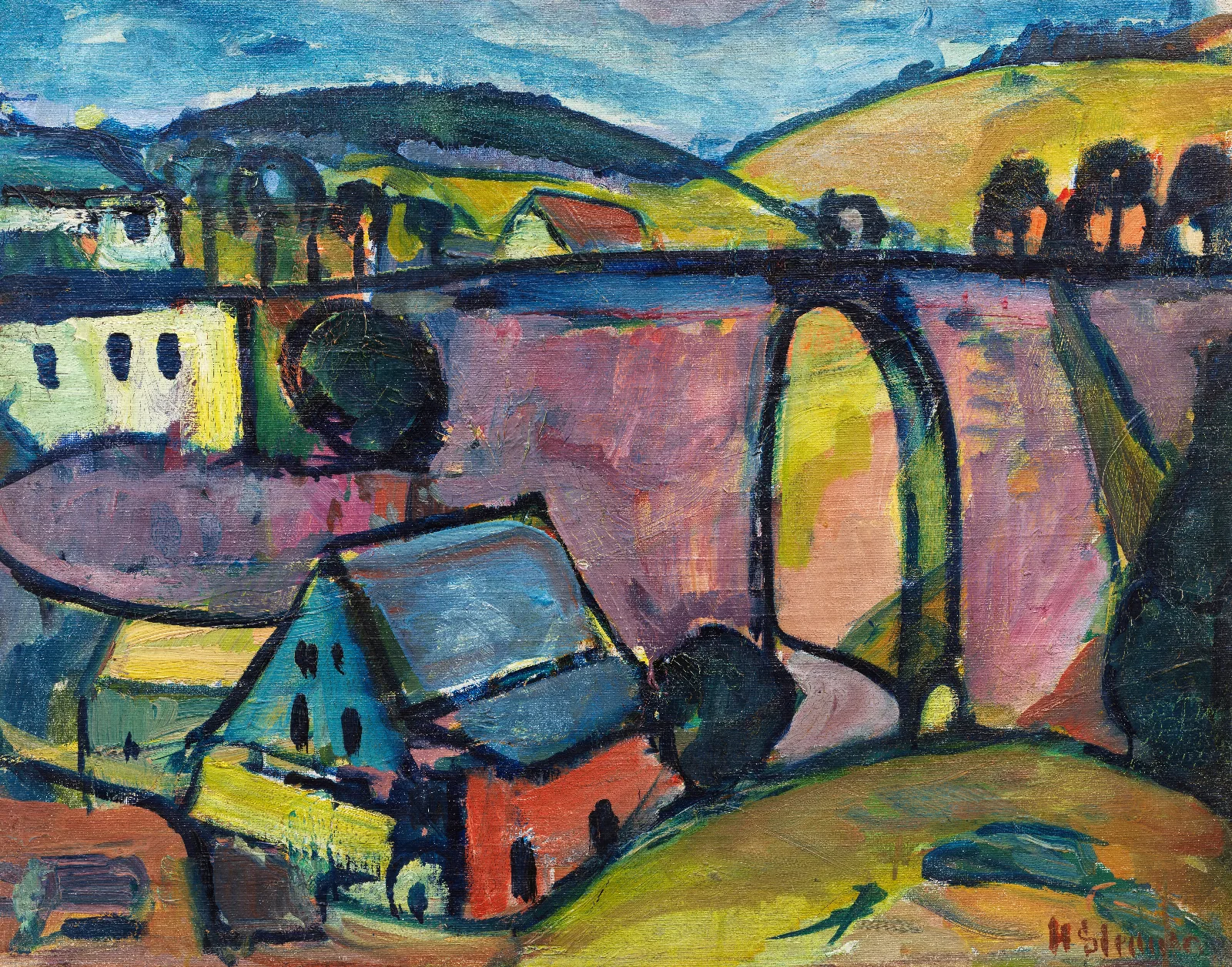 Viadukt Bei Monschau Wall Art by Hermann Stenner - Canvas Print