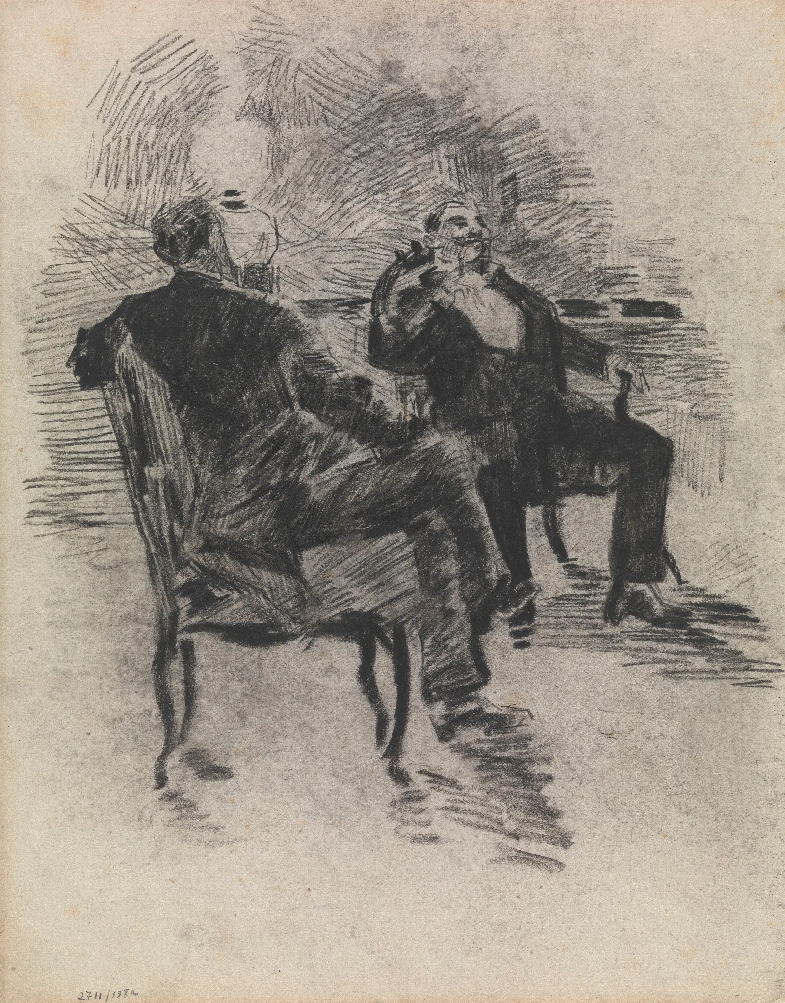 Two Gentlemen Smoking Wall Art by James Ensor - Canvas Print