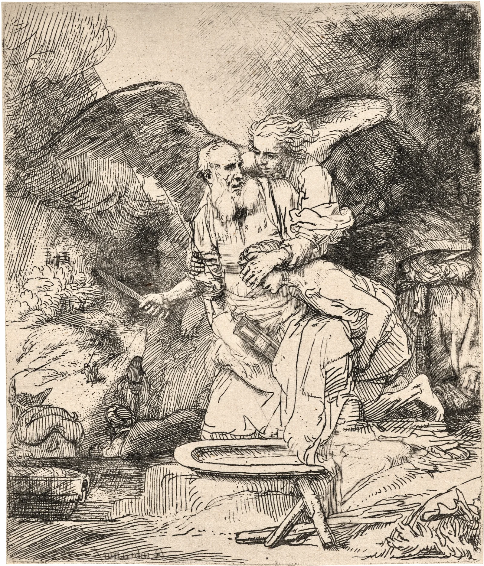 Abrahams Sacrifice 3 Wall Art by Rembrandt van Rijn - Canvas Print