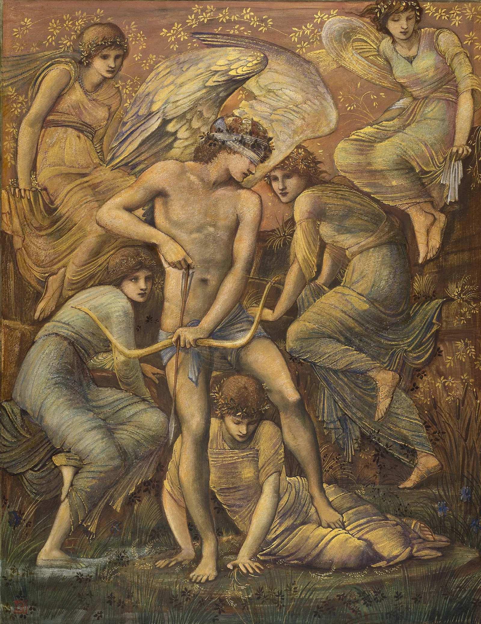 Cupids Hunting Fields 2 Wall Art by Sir Edward Coley Burne-Jones - Canvas Print